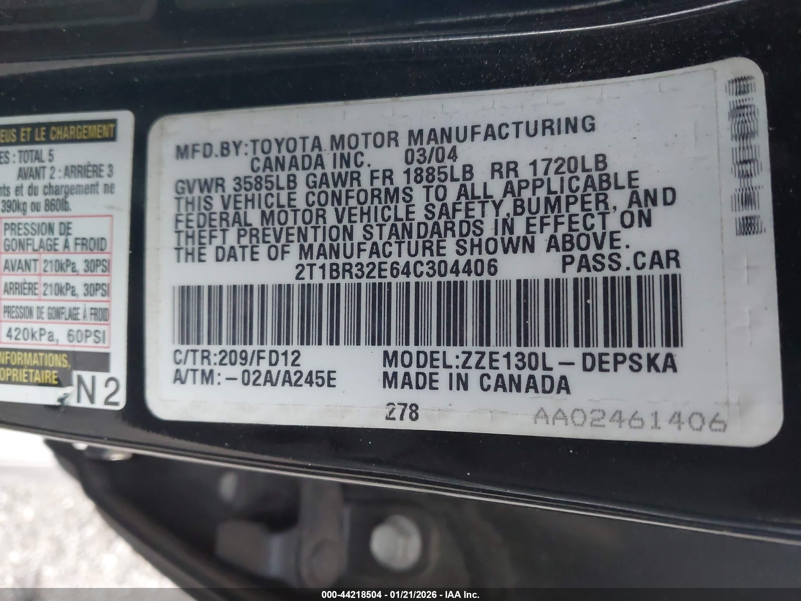 TOYOTA COROLLA image 9