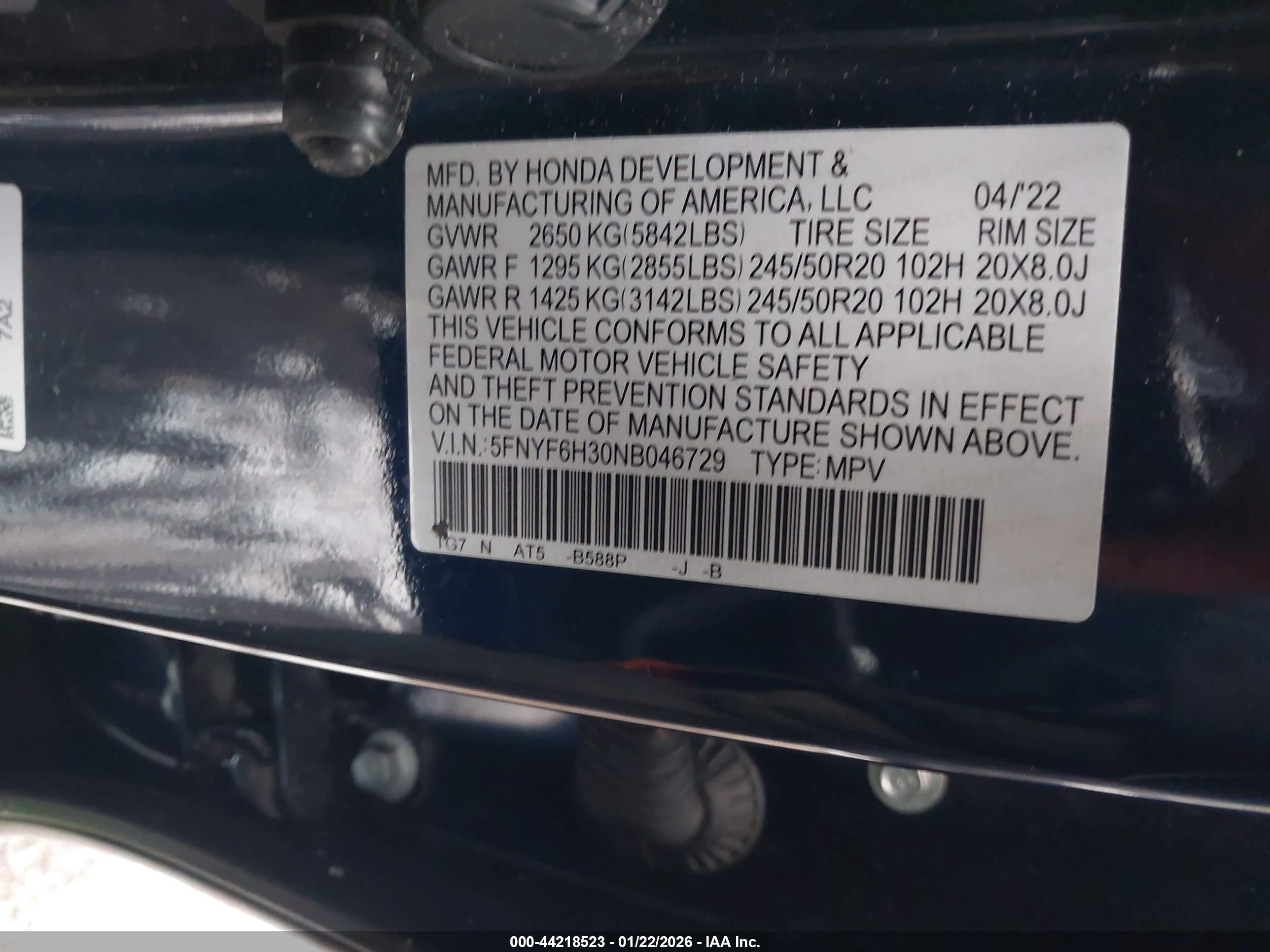HONDA PILOT image 9