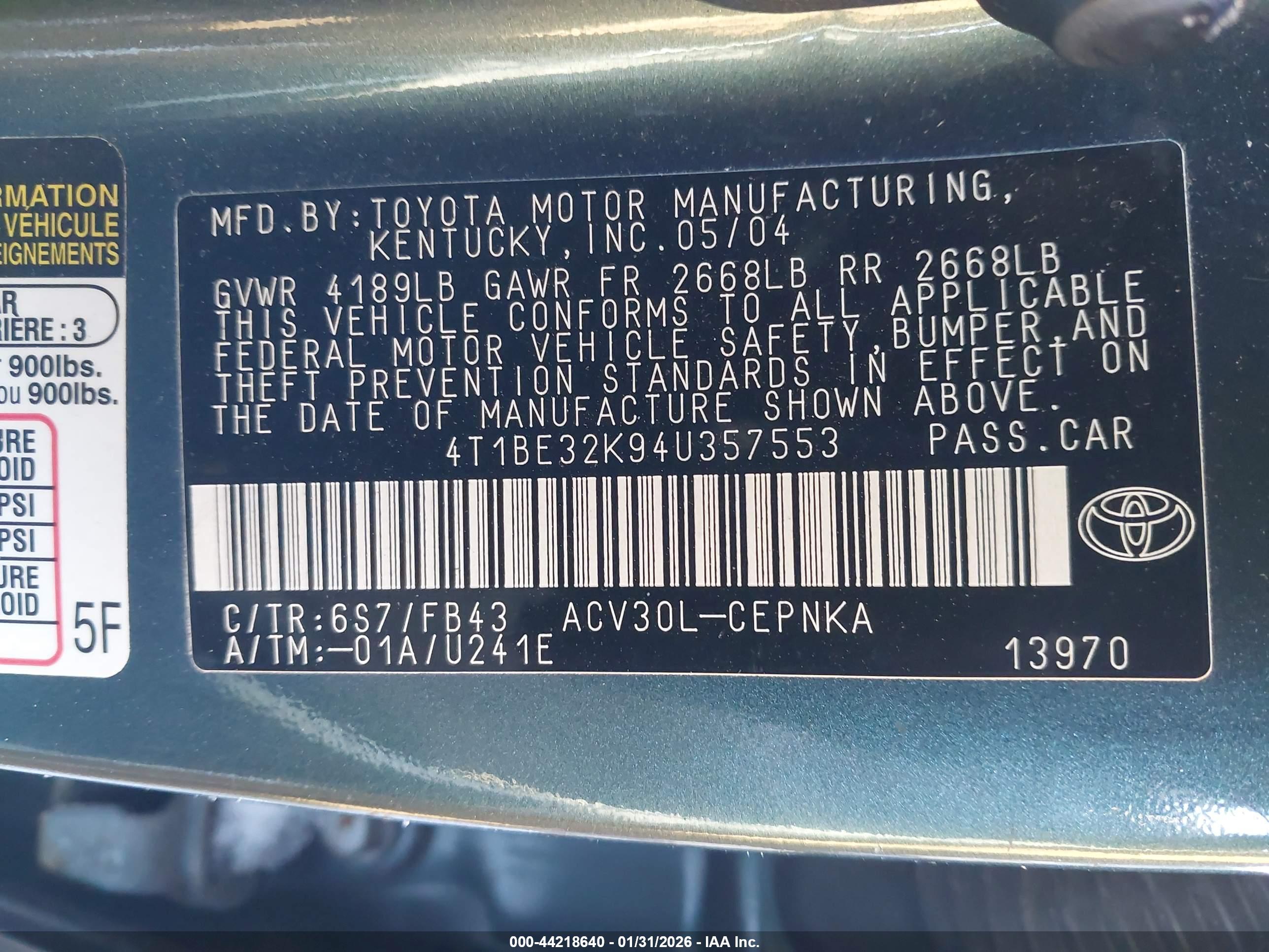 TOYOTA CAMRY image 9