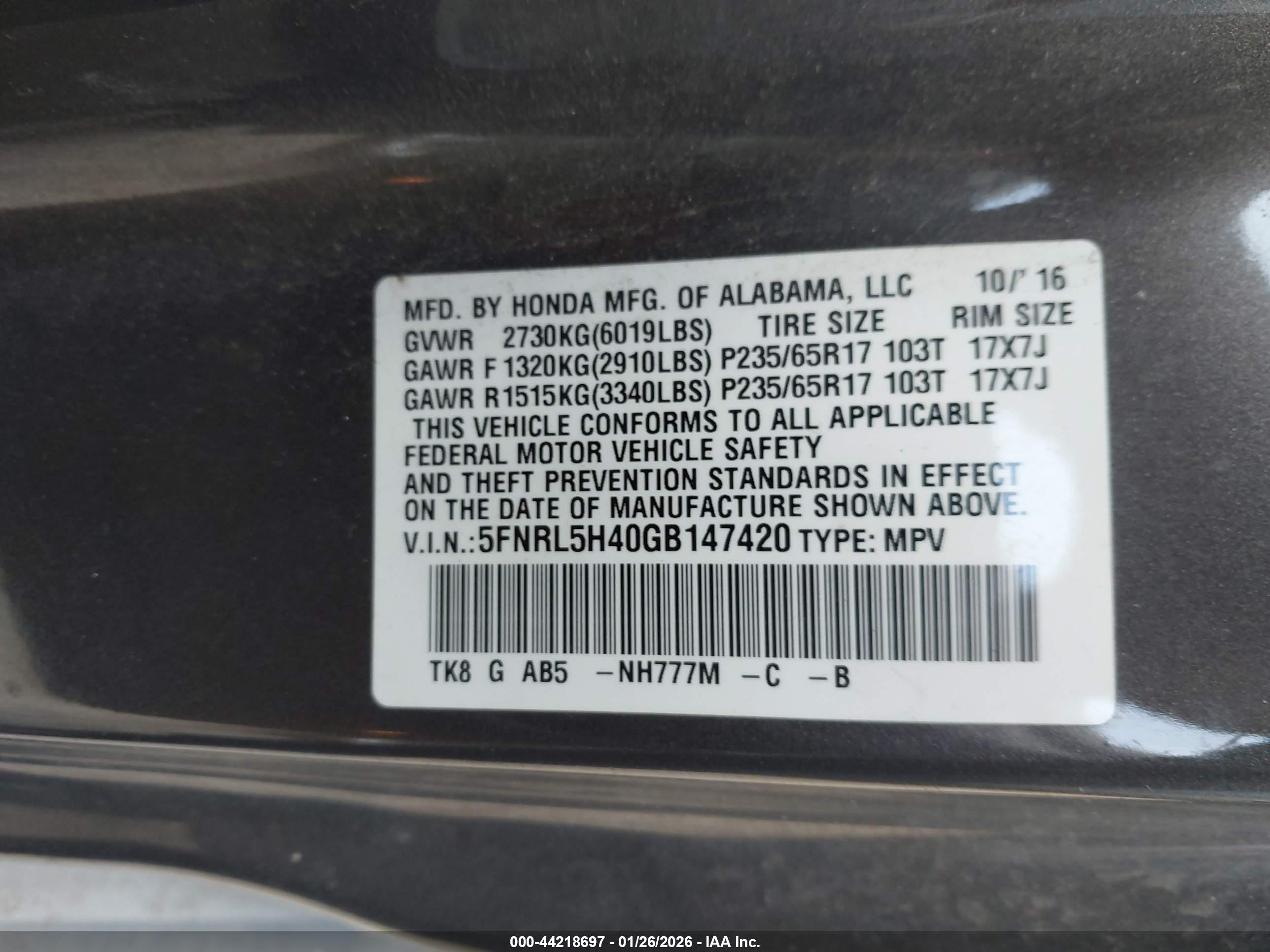 HONDA ODYSSEY image 9