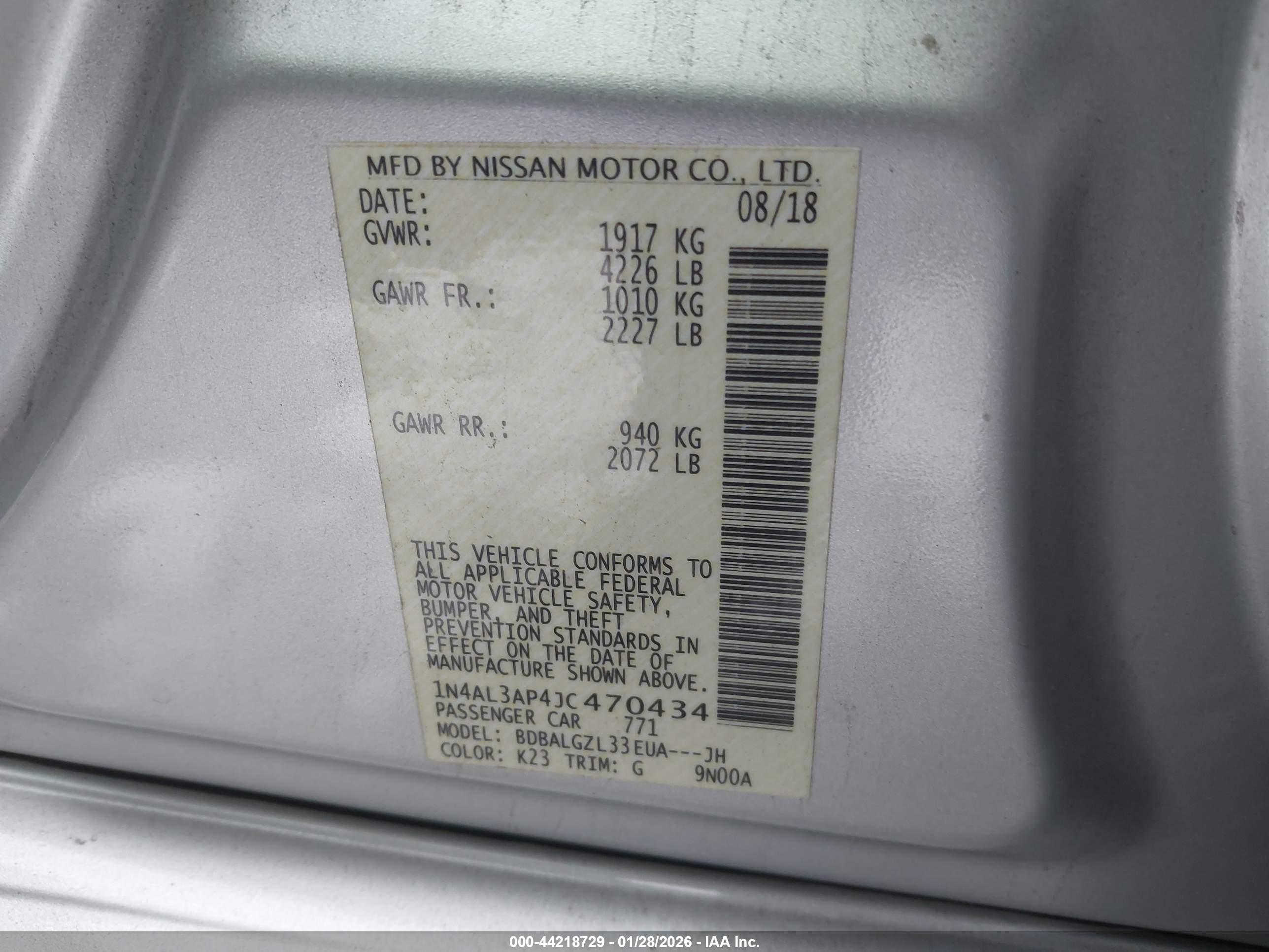 NISSAN ALTIMA image 9