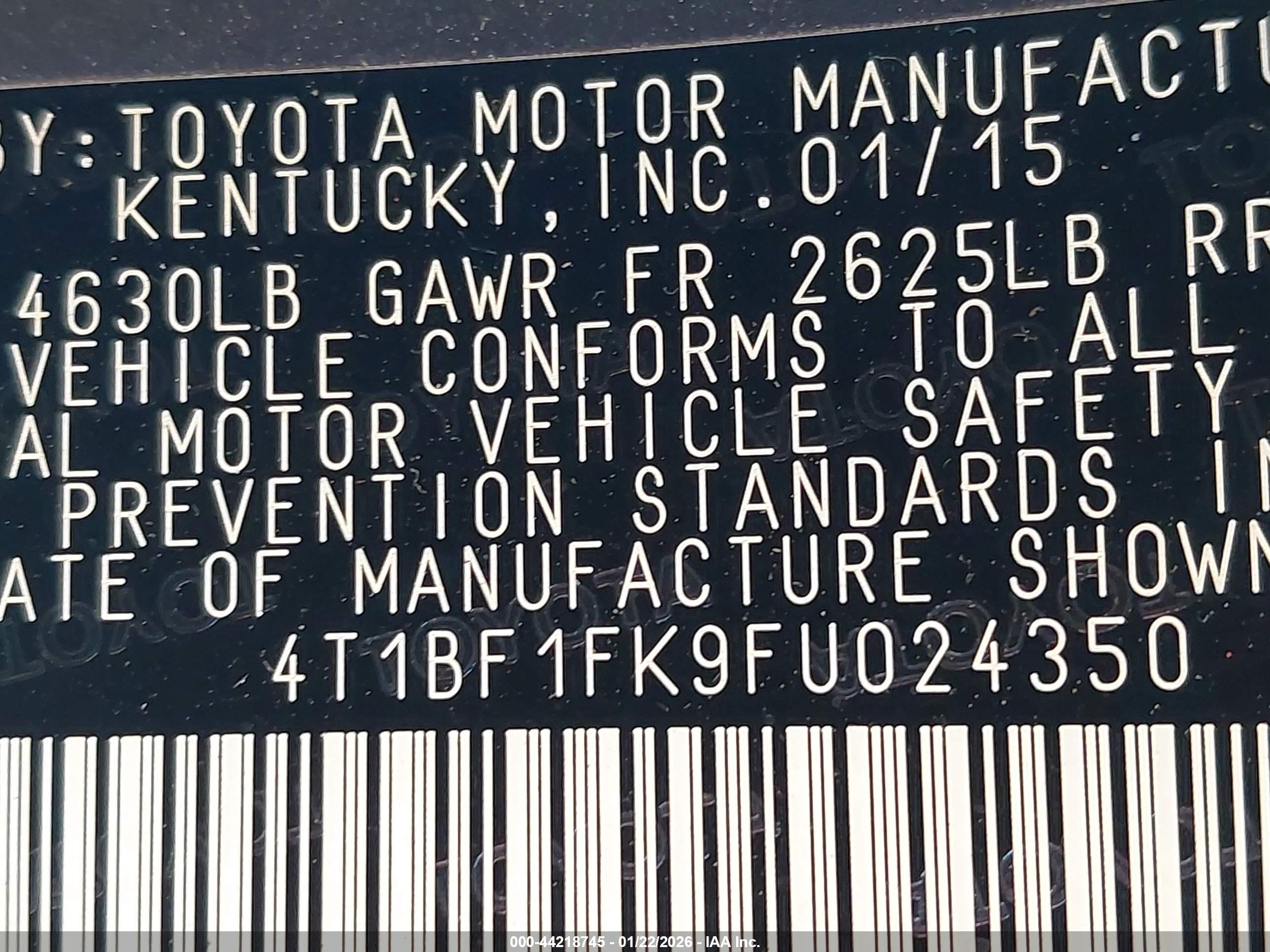 TOYOTA CAMRY image 9