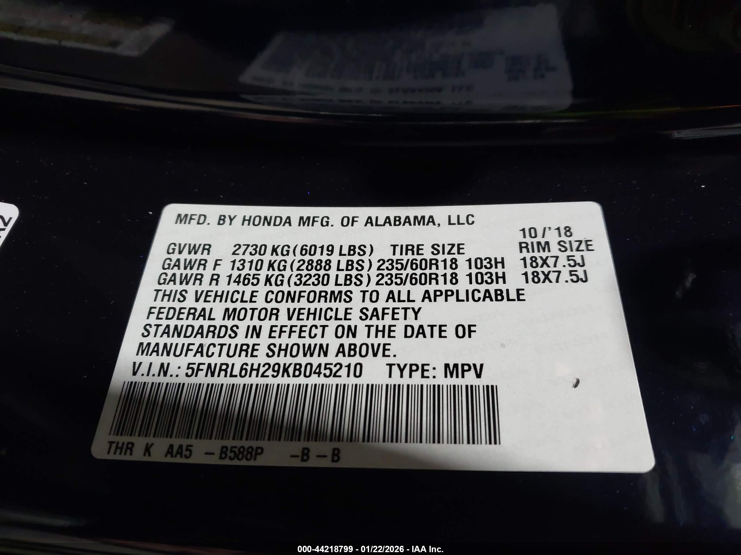 HONDA ODYSSEY image 9