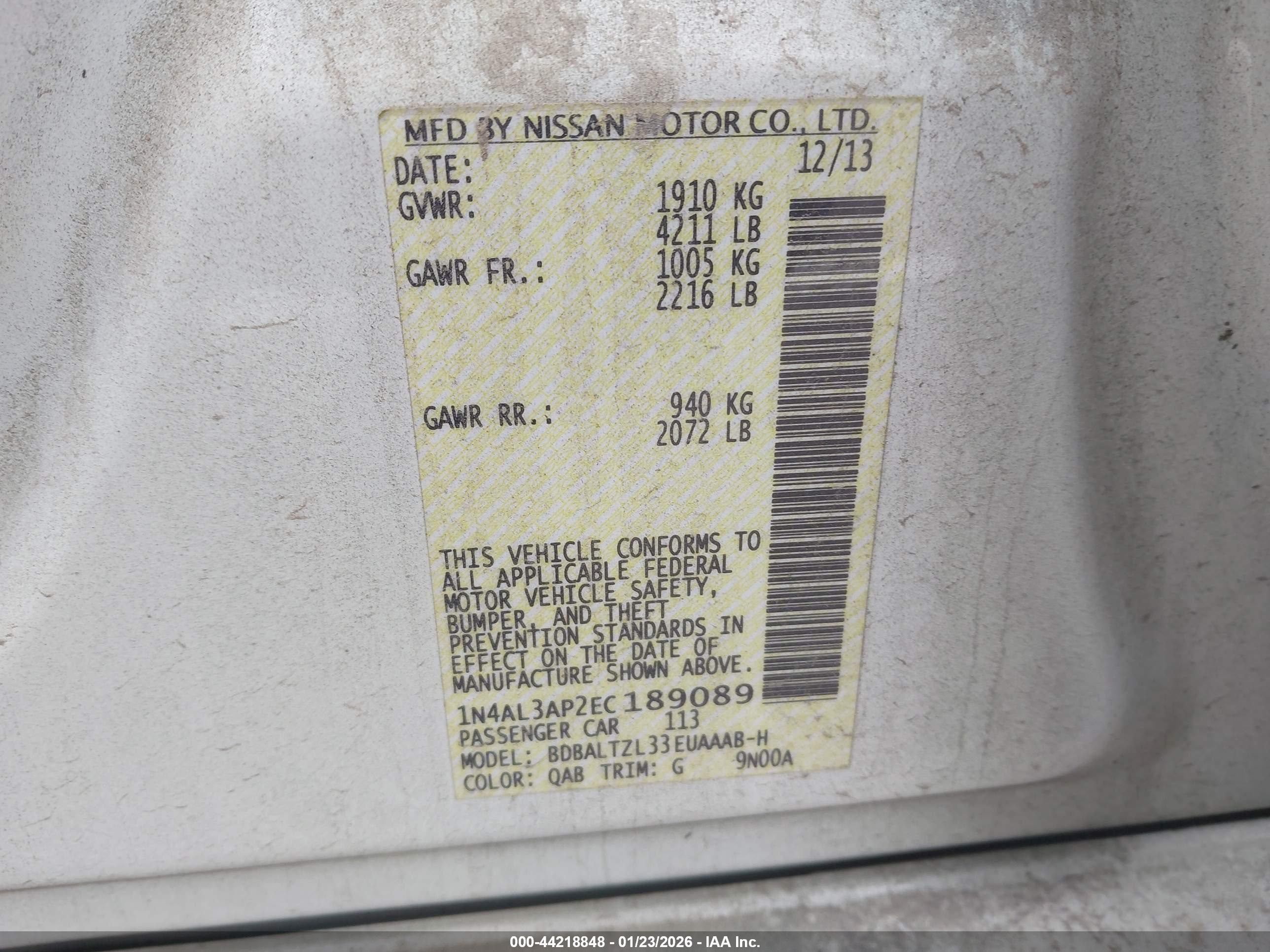 NISSAN ALTIMA image 9