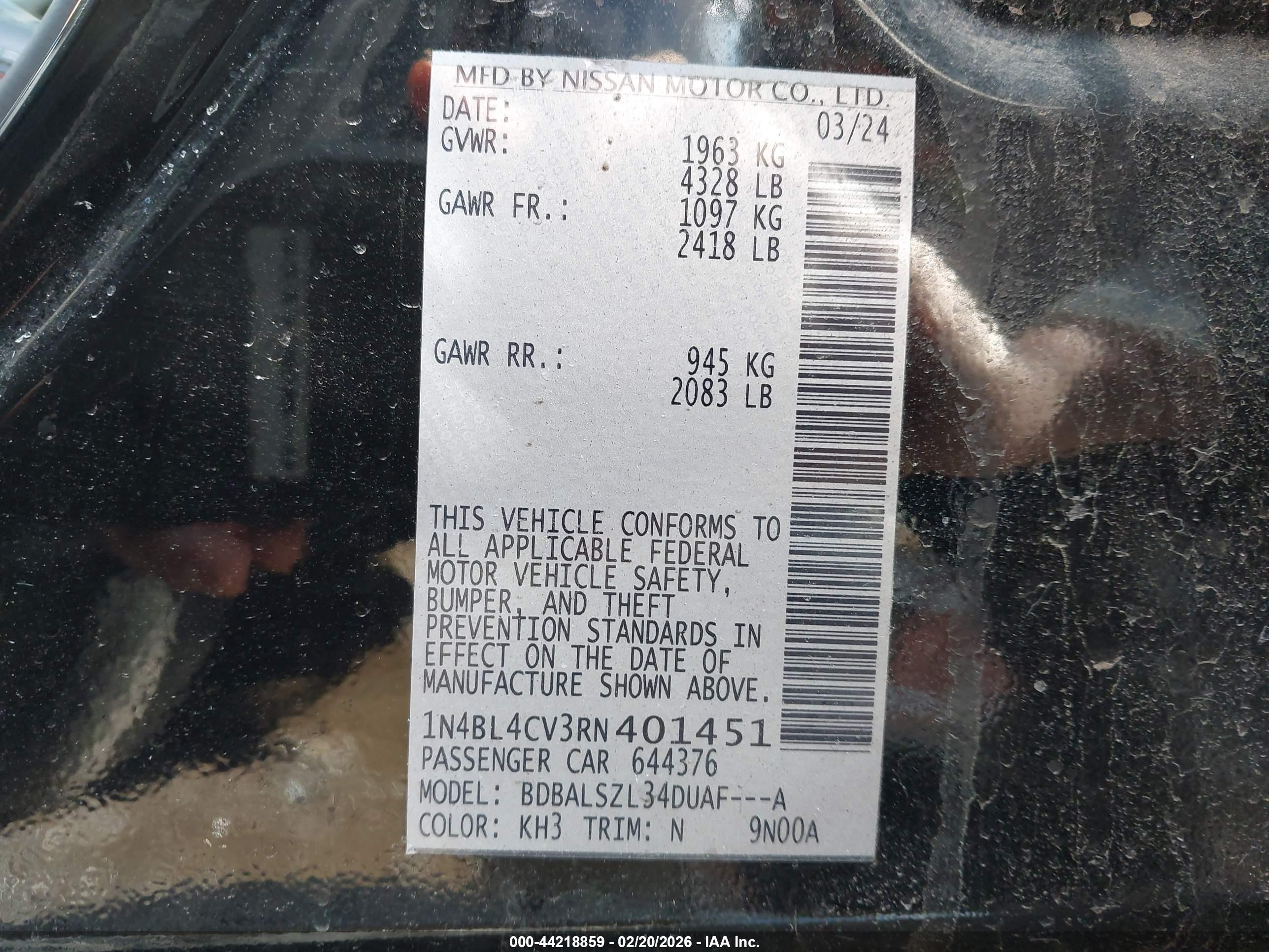 NISSAN ALTIMA image 9