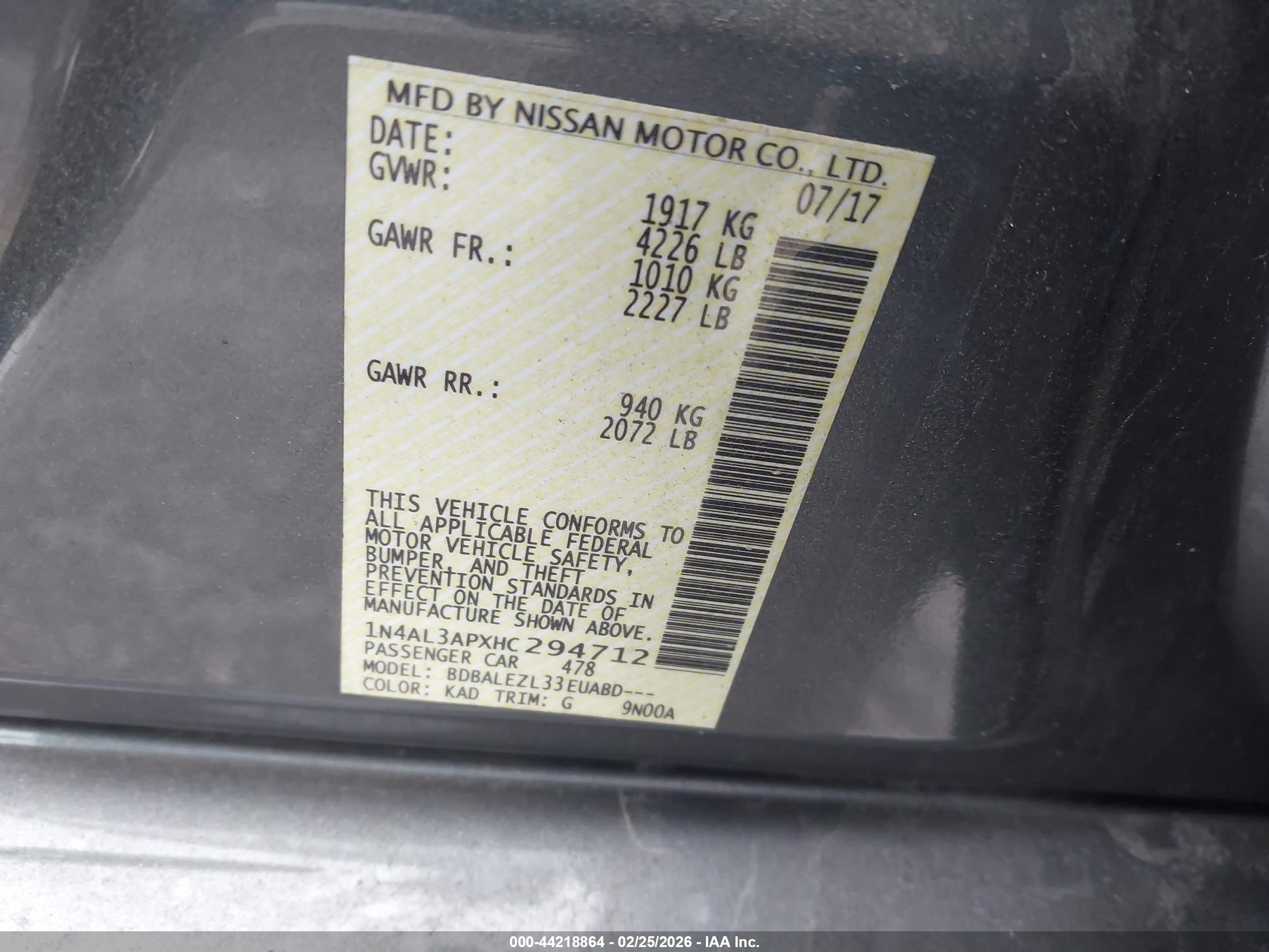 NISSAN ALTIMA image 9
