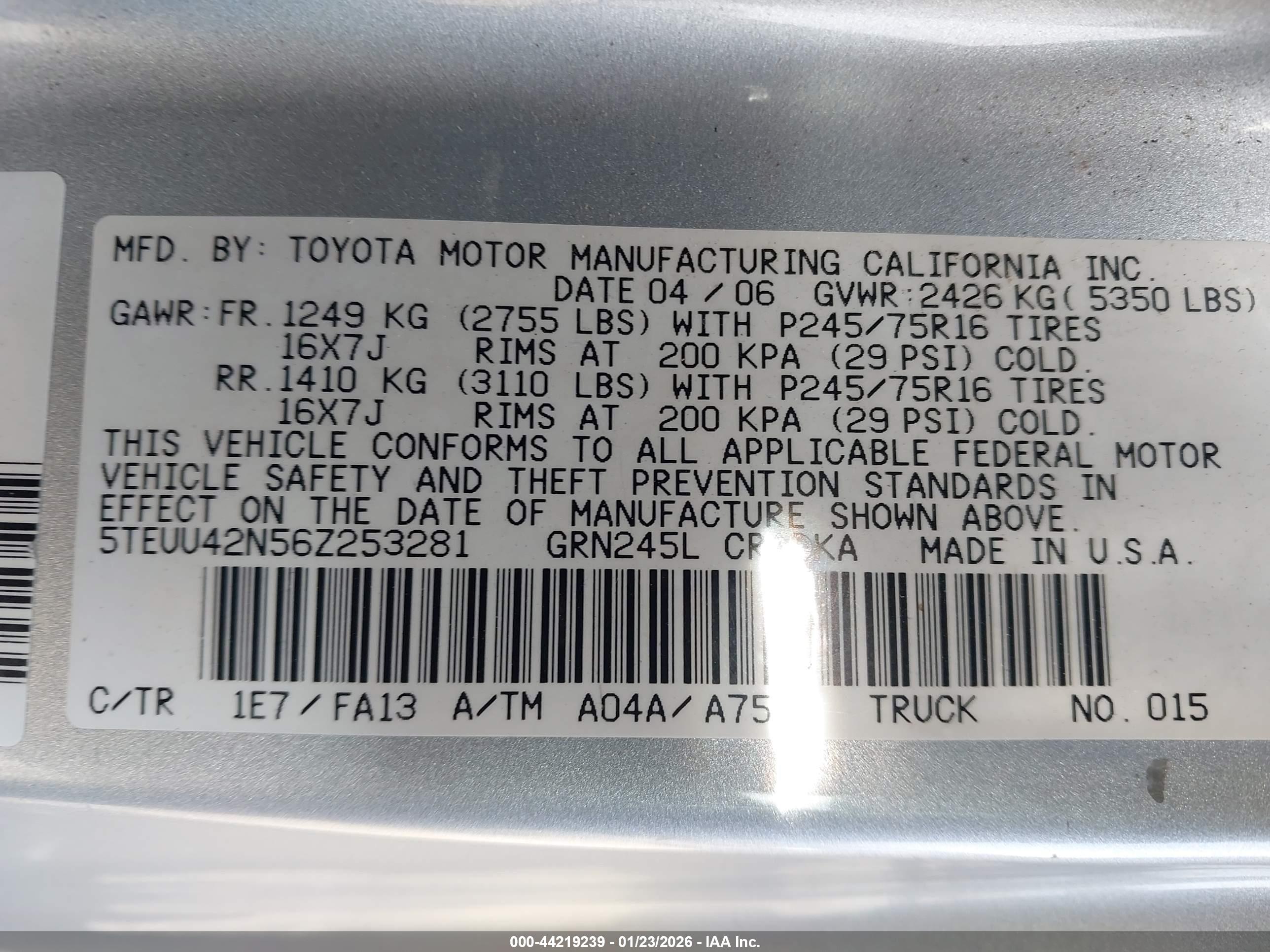 TOYOTA TACOMA image 9