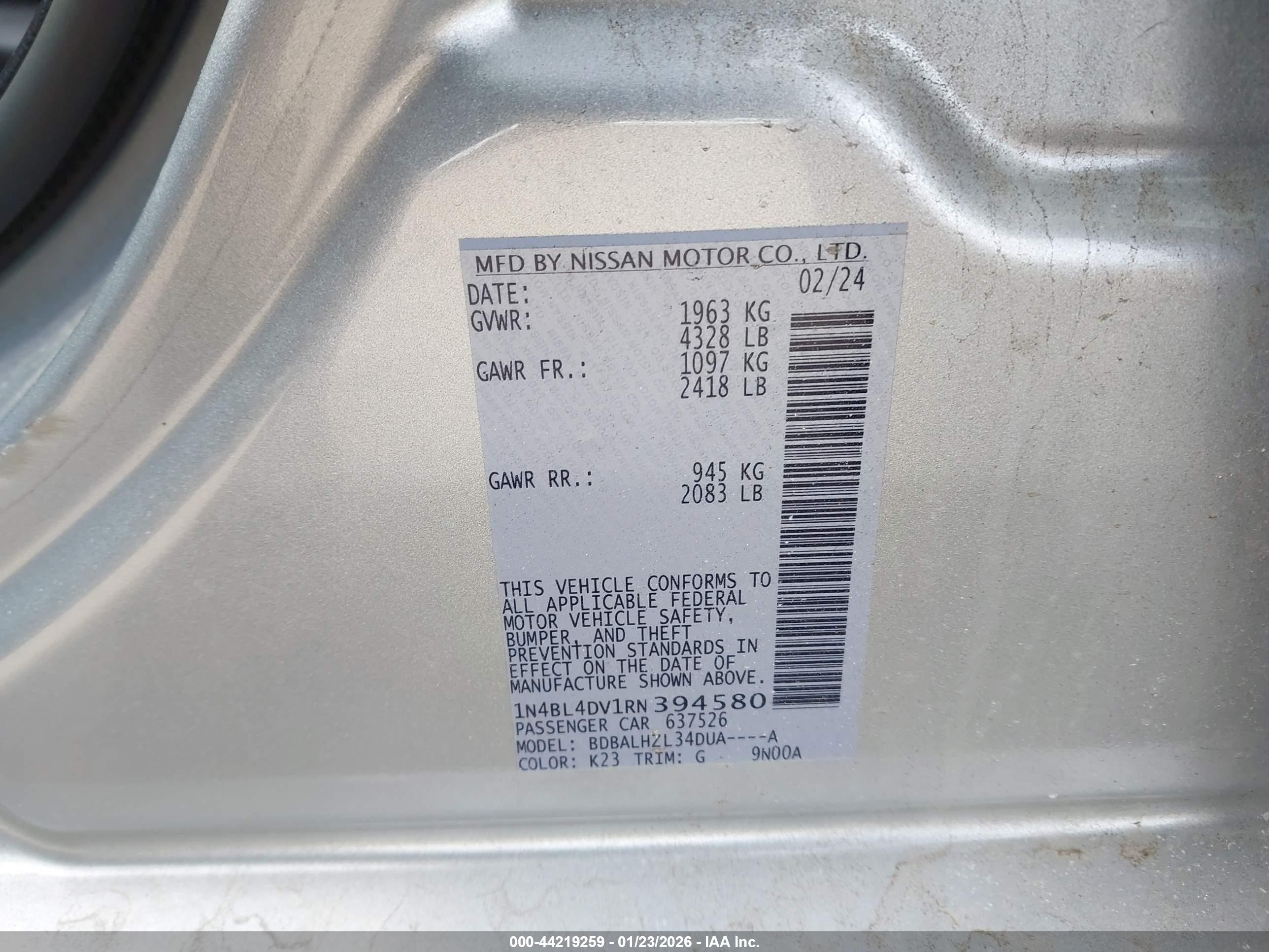 NISSAN ALTIMA image 9