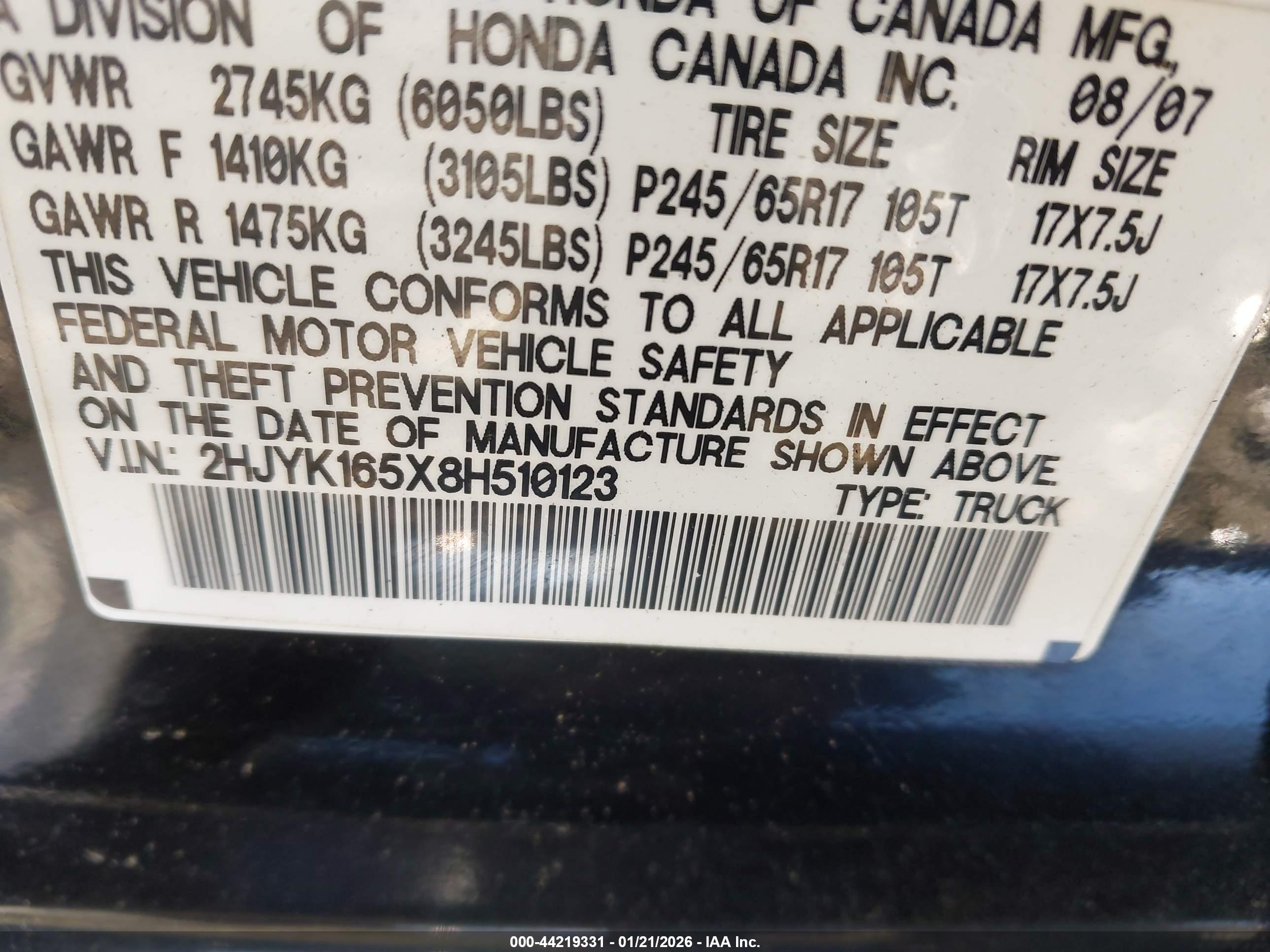 HONDA RIDGELINE image 9