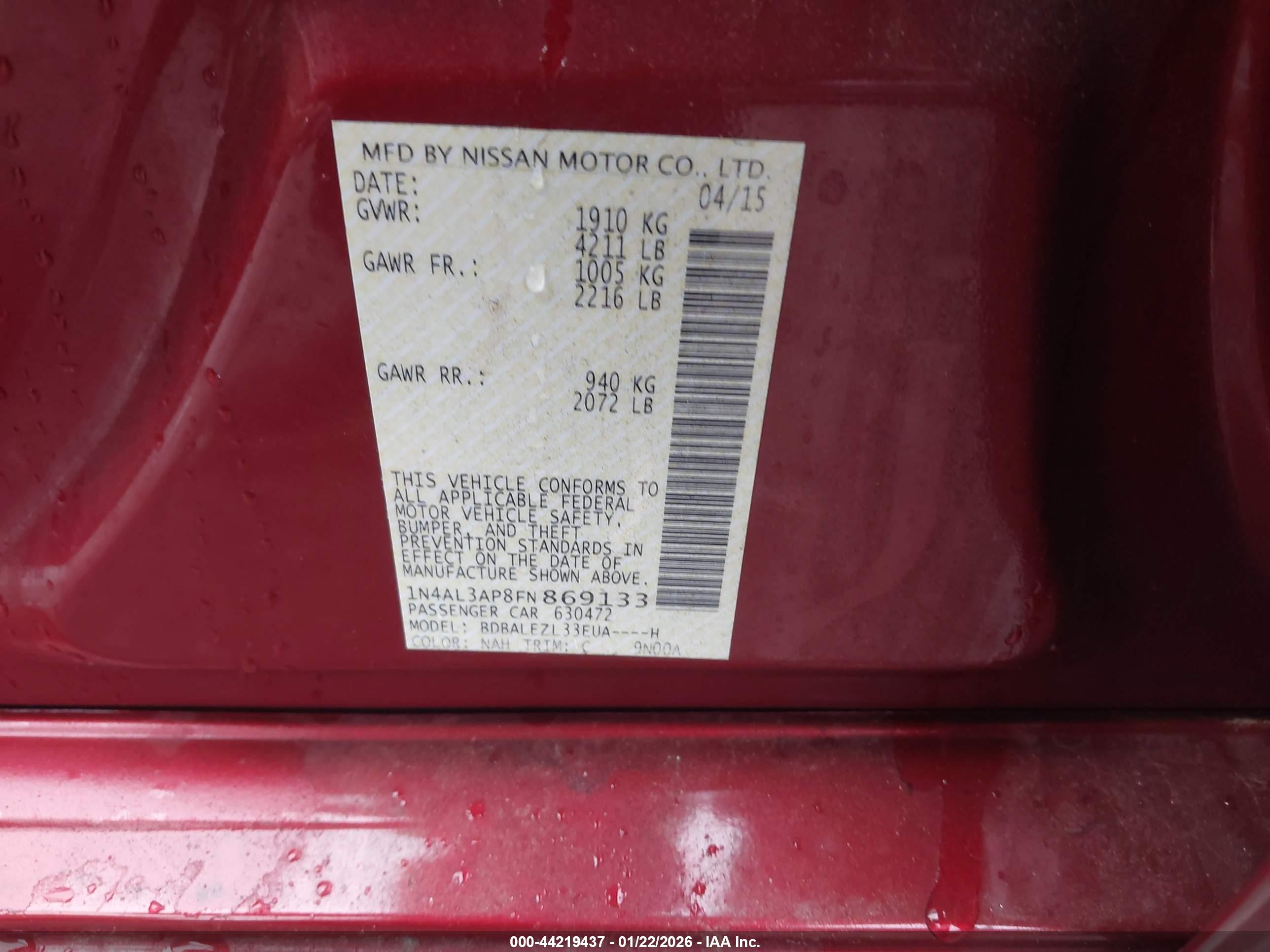 NISSAN ALTIMA image 9