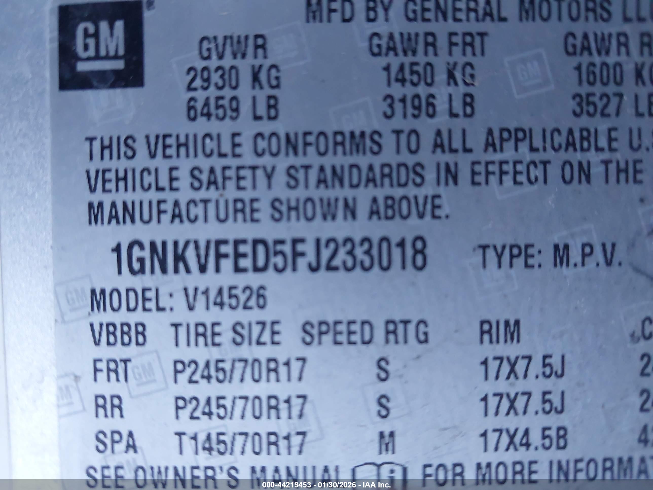 CHEVROLET TRAVERSE image 9
