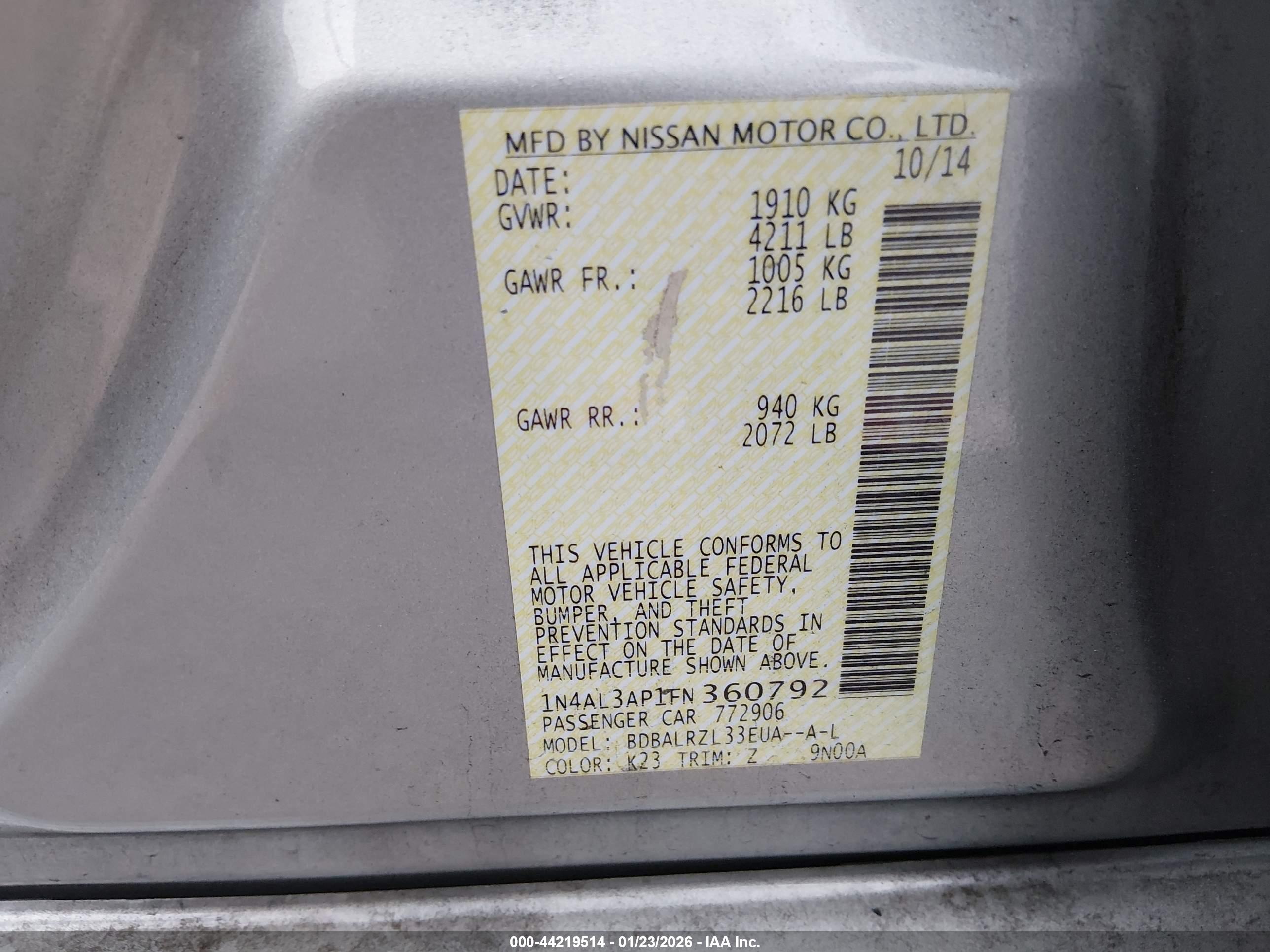 NISSAN ALTIMA image 9