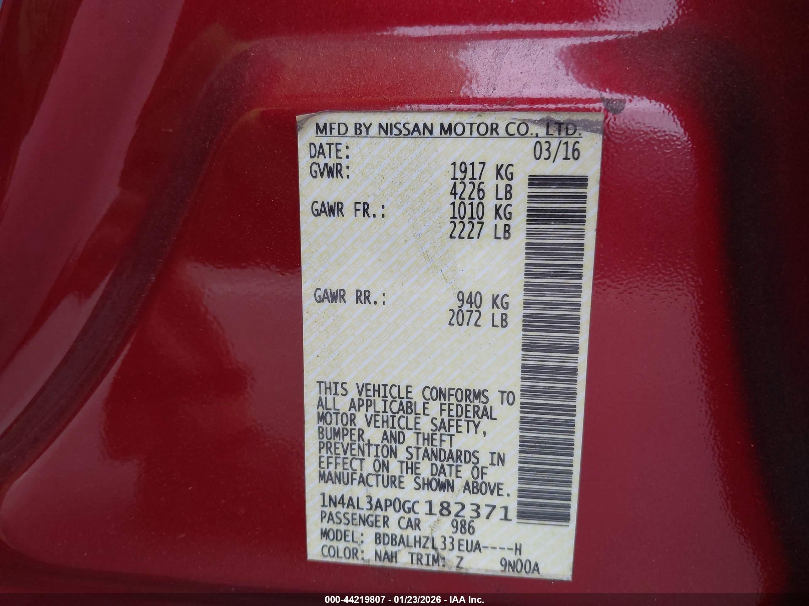 NISSAN ALTIMA image 9