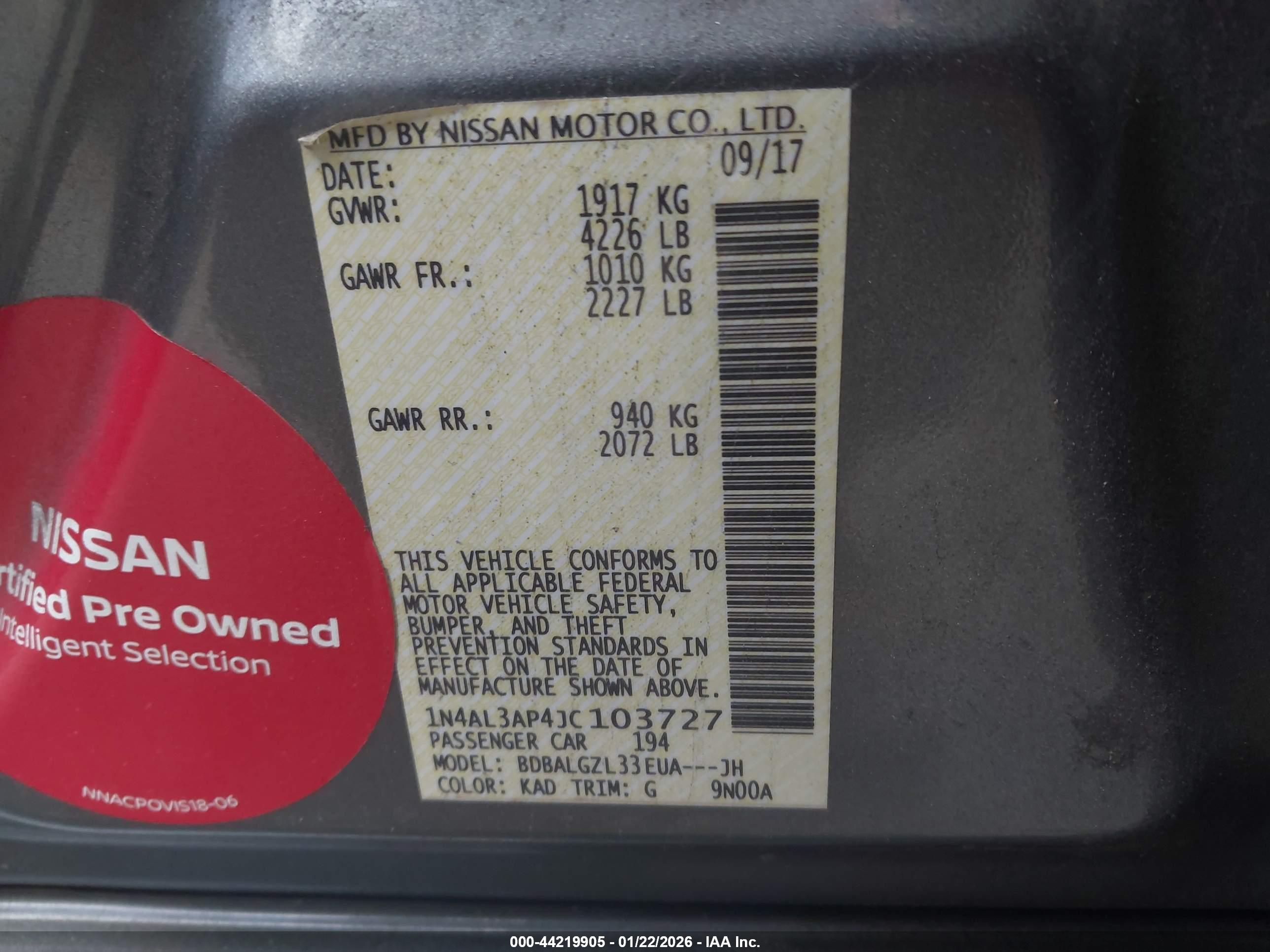 NISSAN ALTIMA image 9