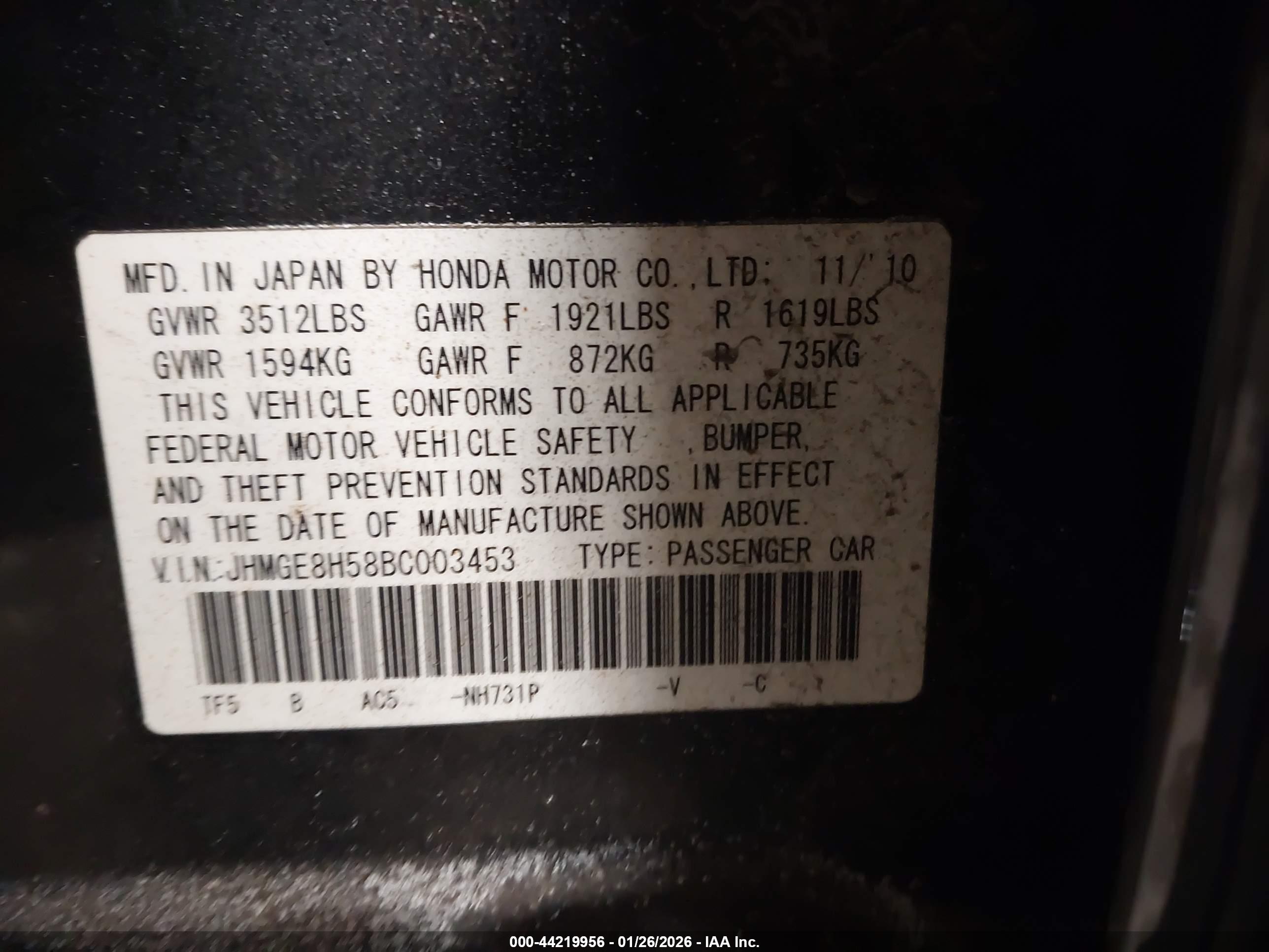 HONDA FIT image 9