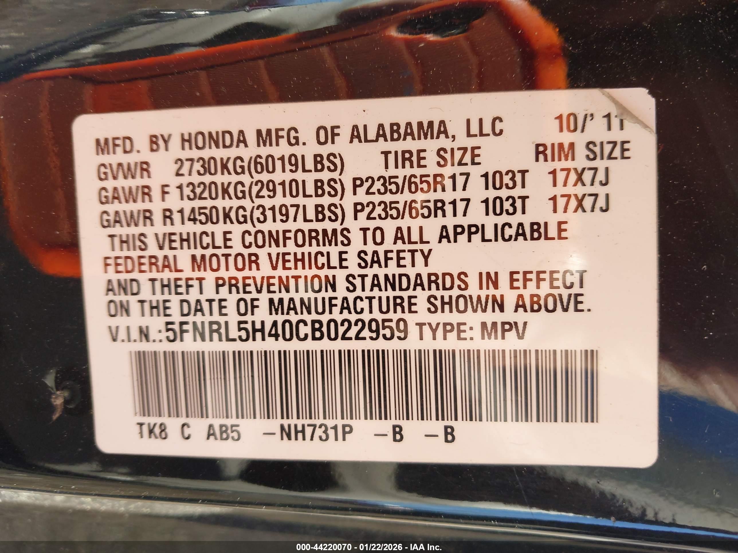 HONDA ODYSSEY image 9