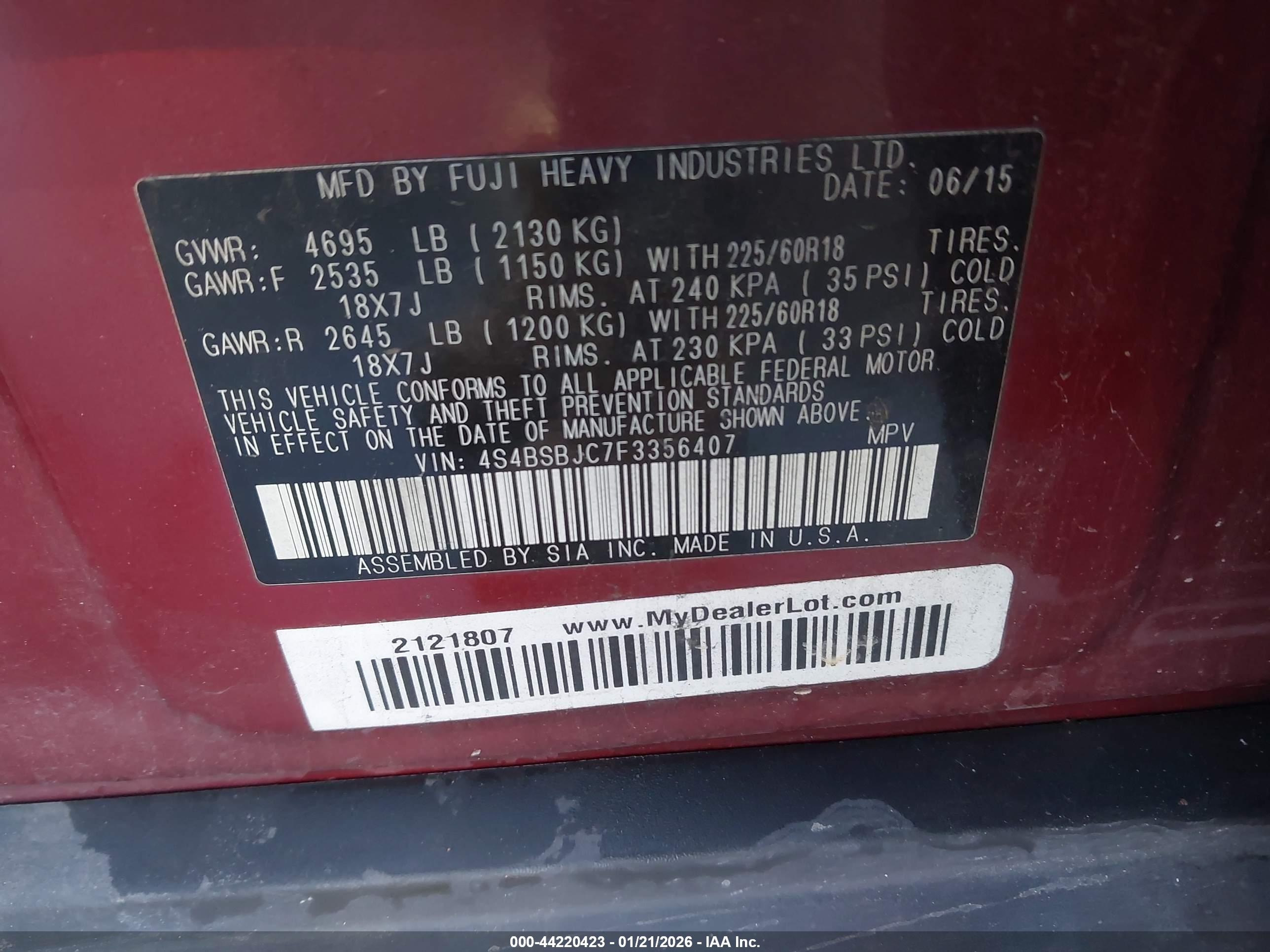 SUBARU OUTBACK image 9