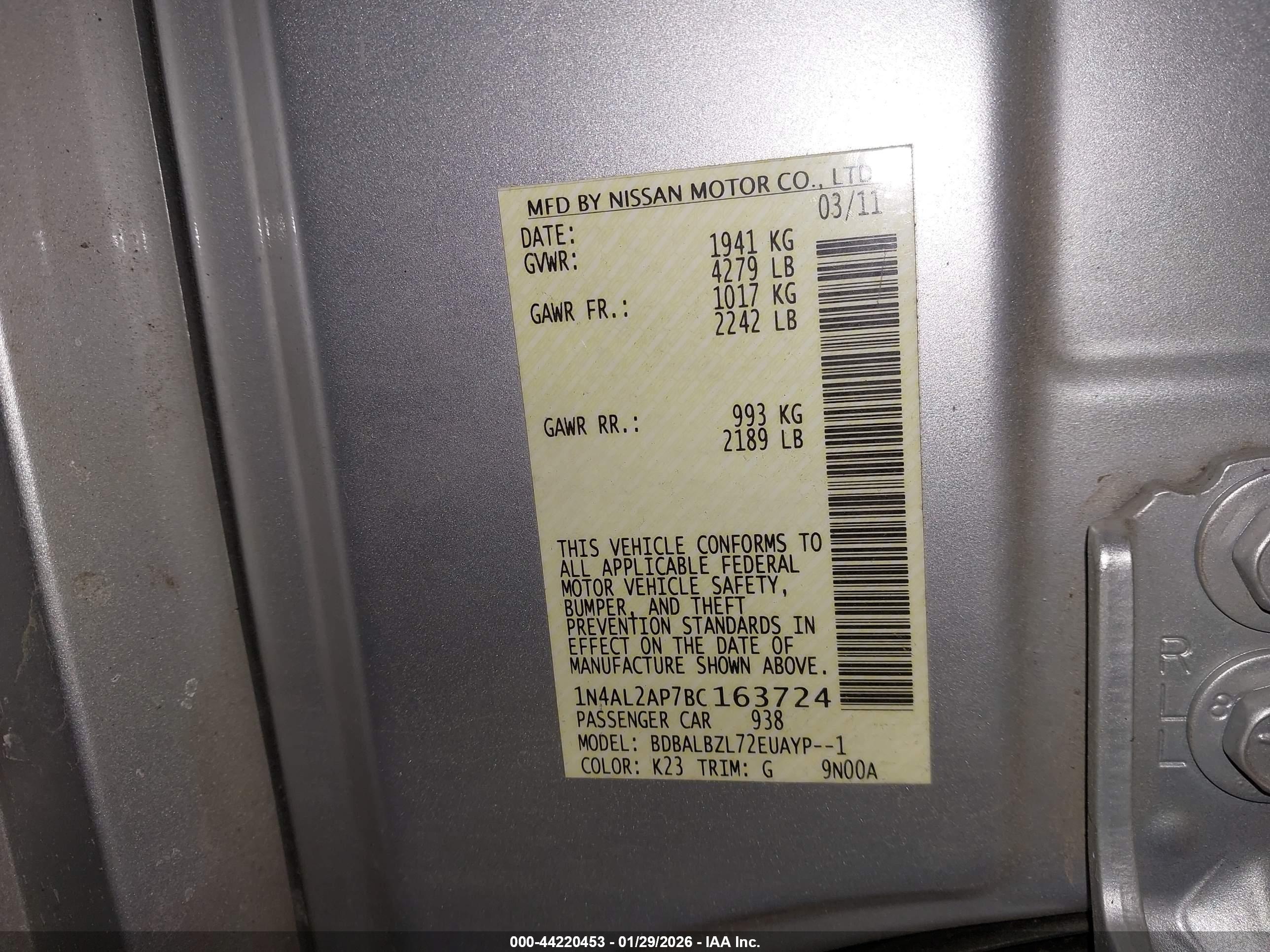 NISSAN ALTIMA image 9