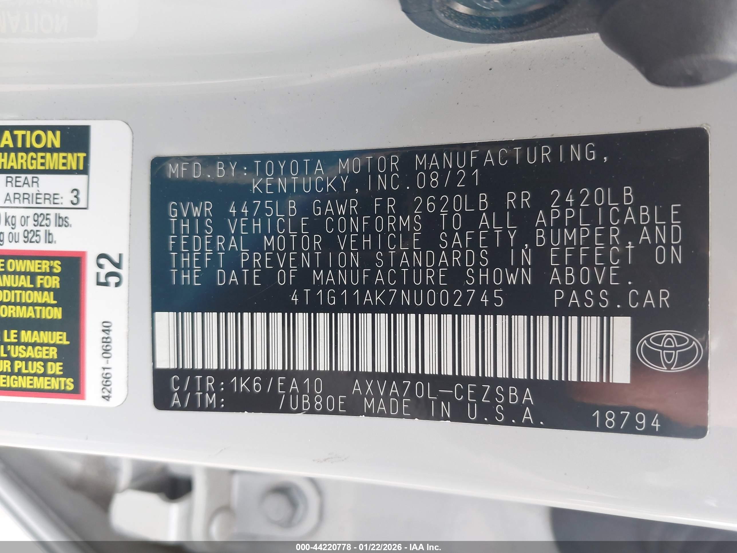 TOYOTA CAMRY image 9
