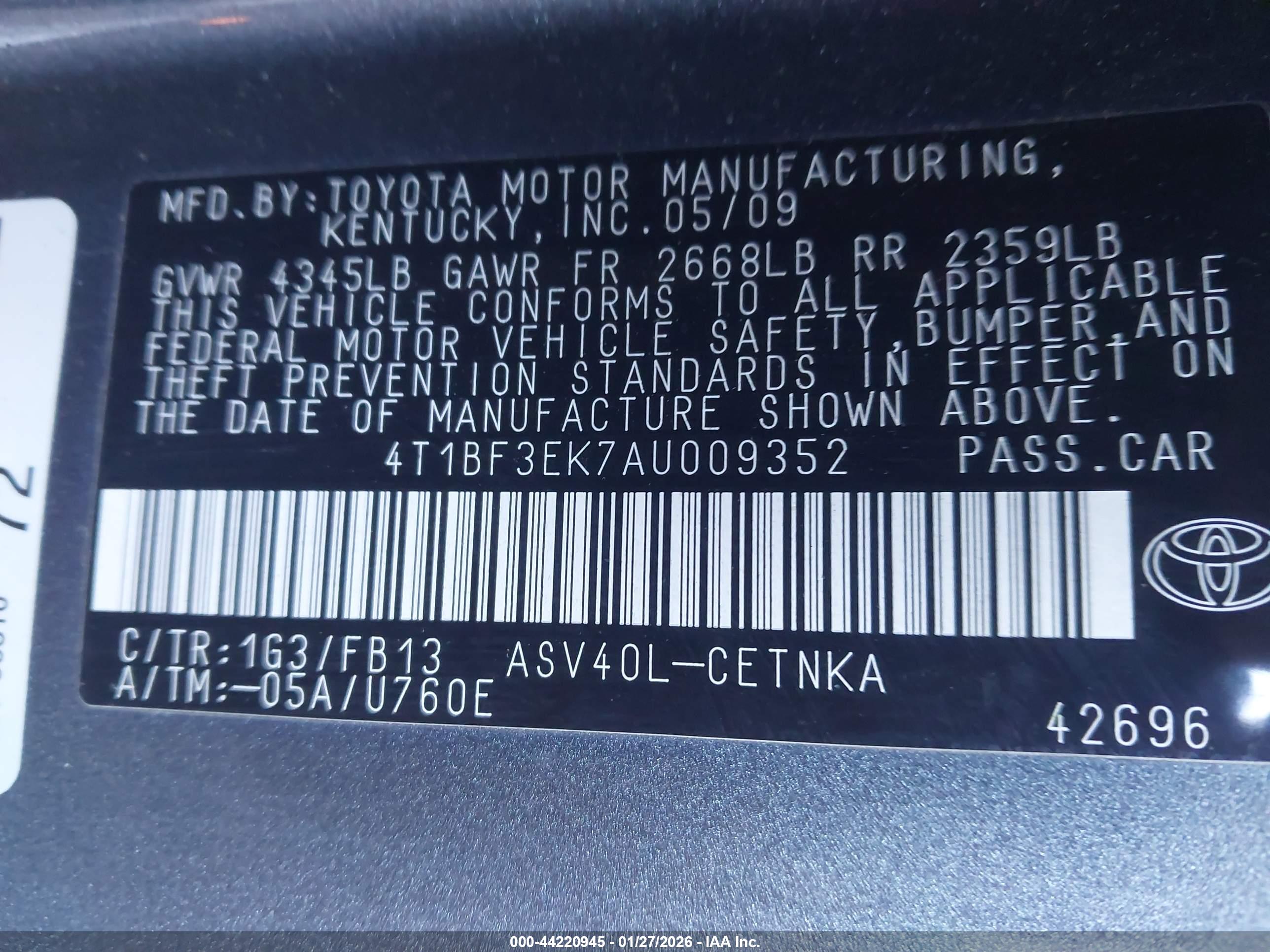 TOYOTA CAMRY image 9