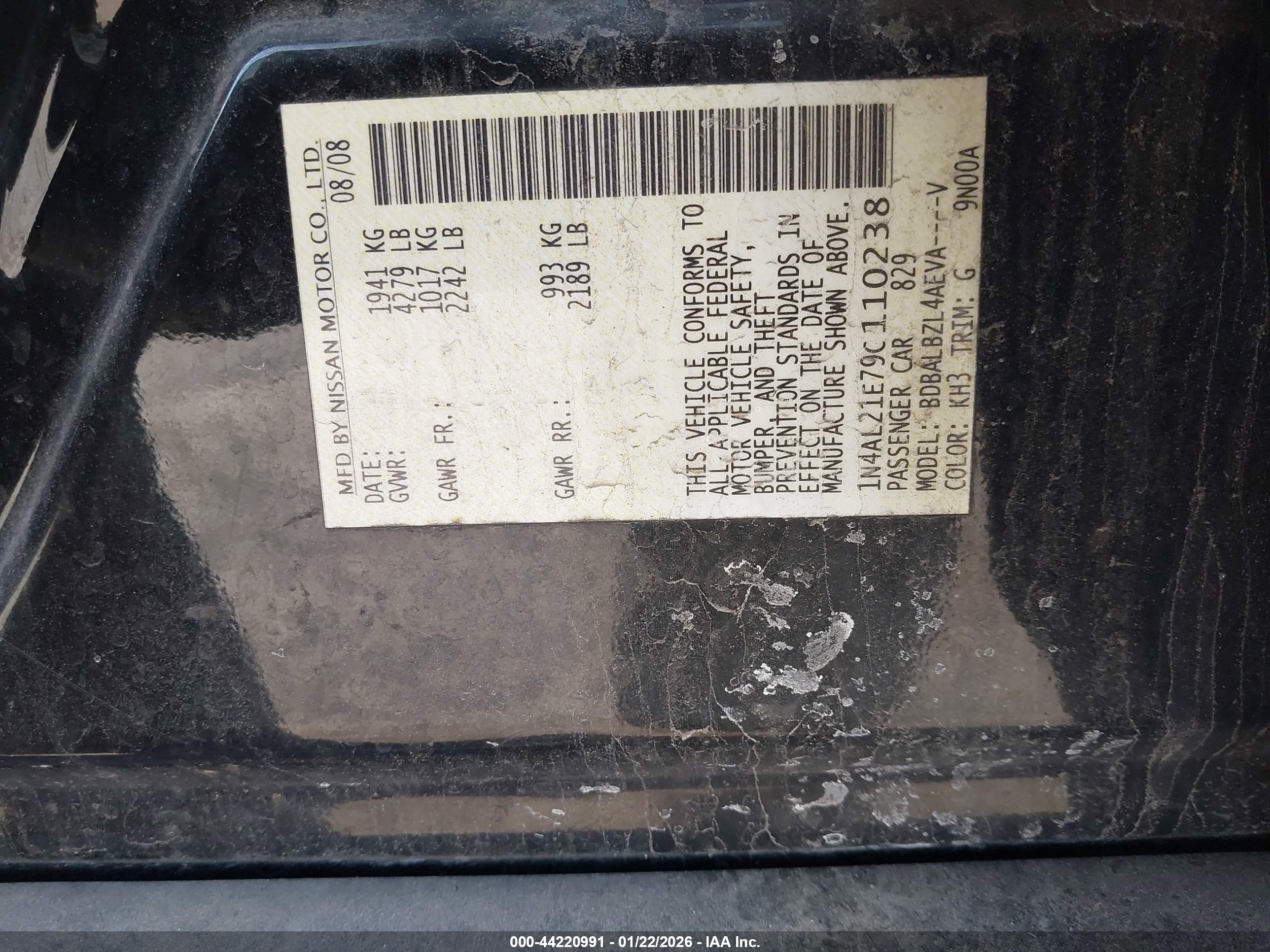 NISSAN ALTIMA image 9