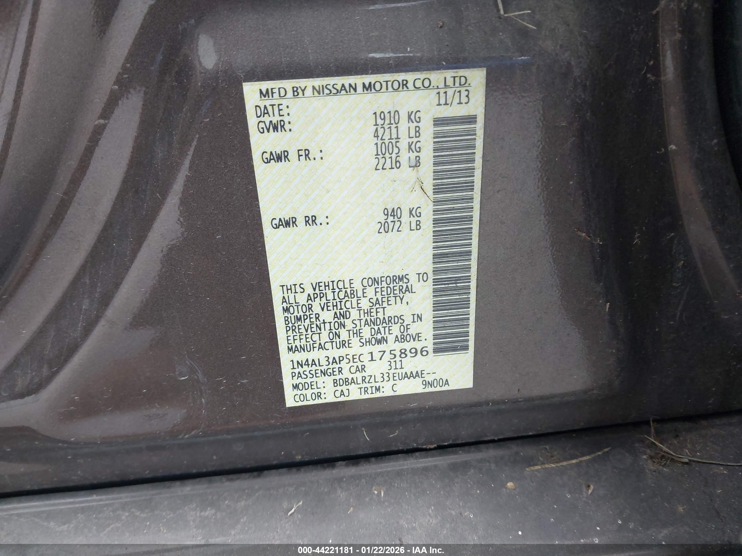 NISSAN ALTIMA image 9