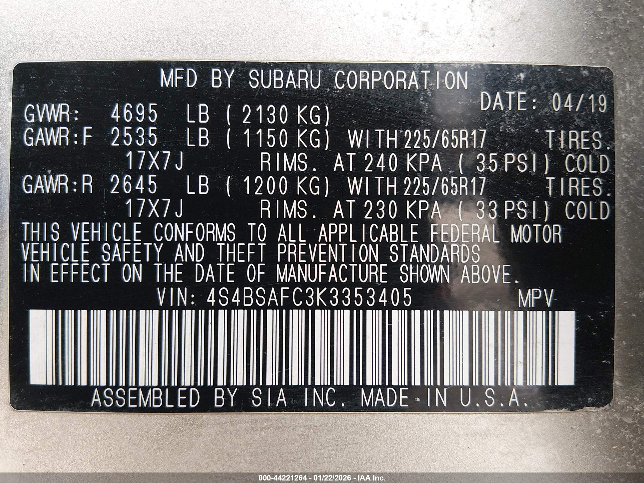 SUBARU OUTBACK image 9