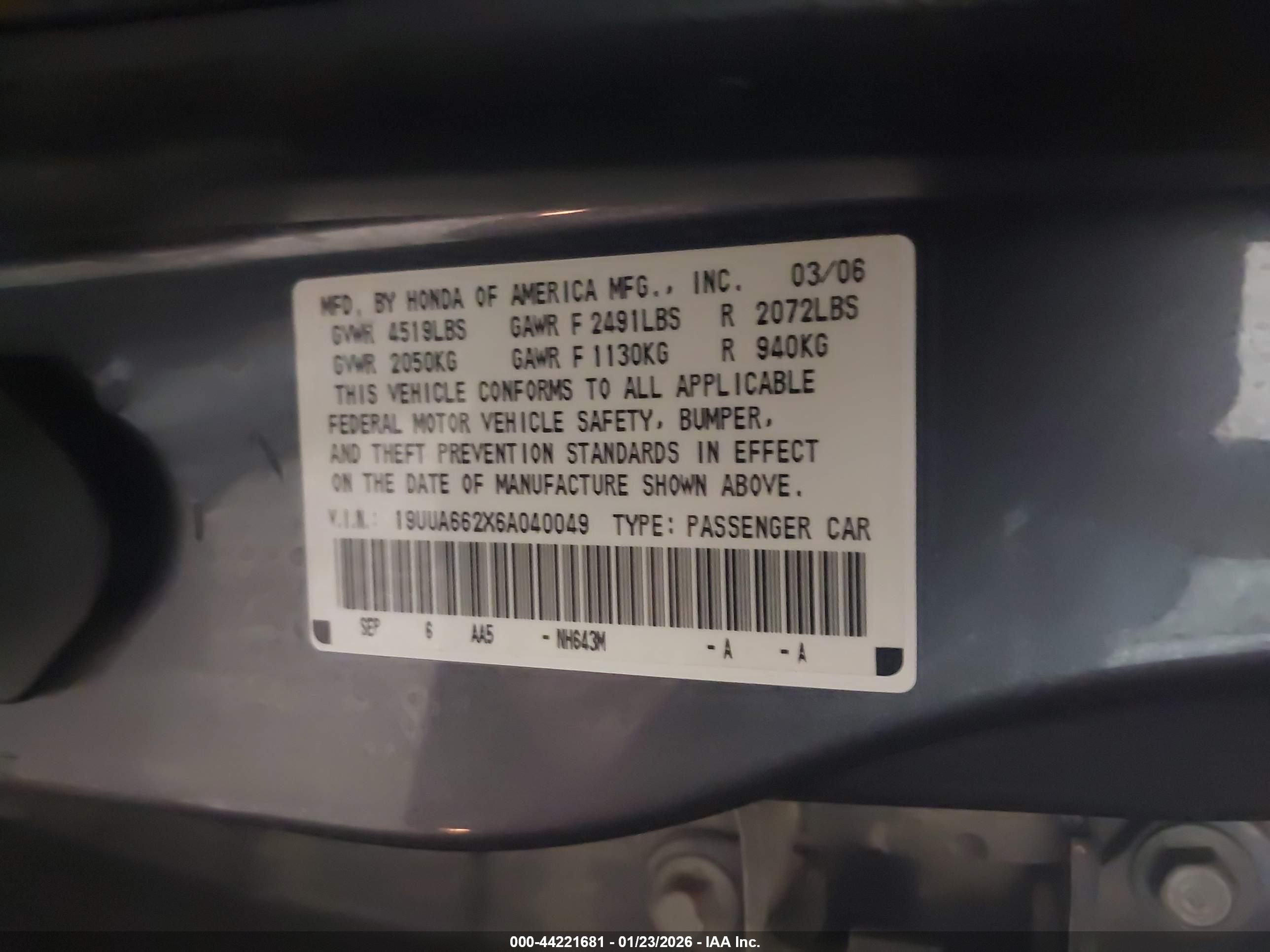 ACURA TL image 9
