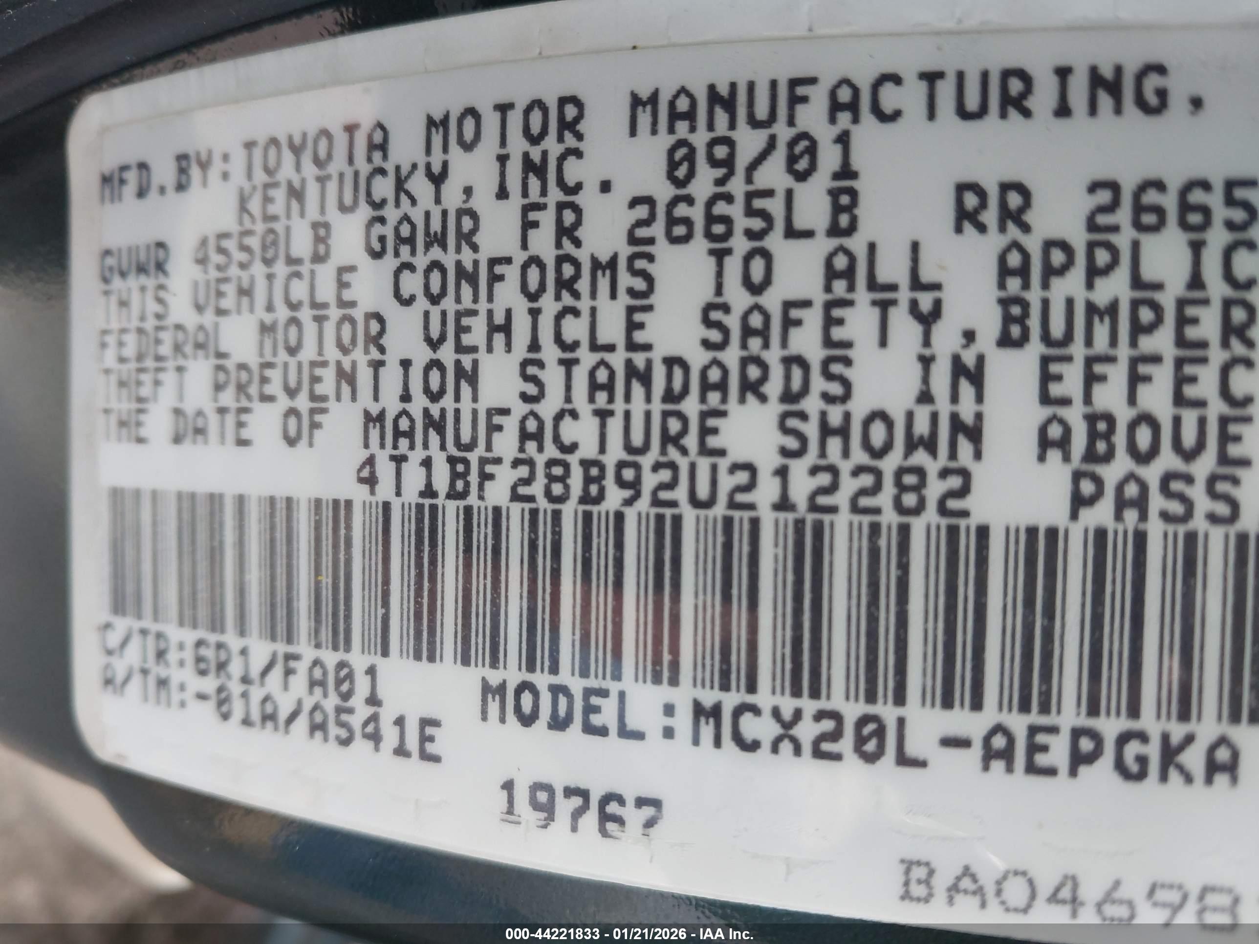 TOYOTA AVALON image 9