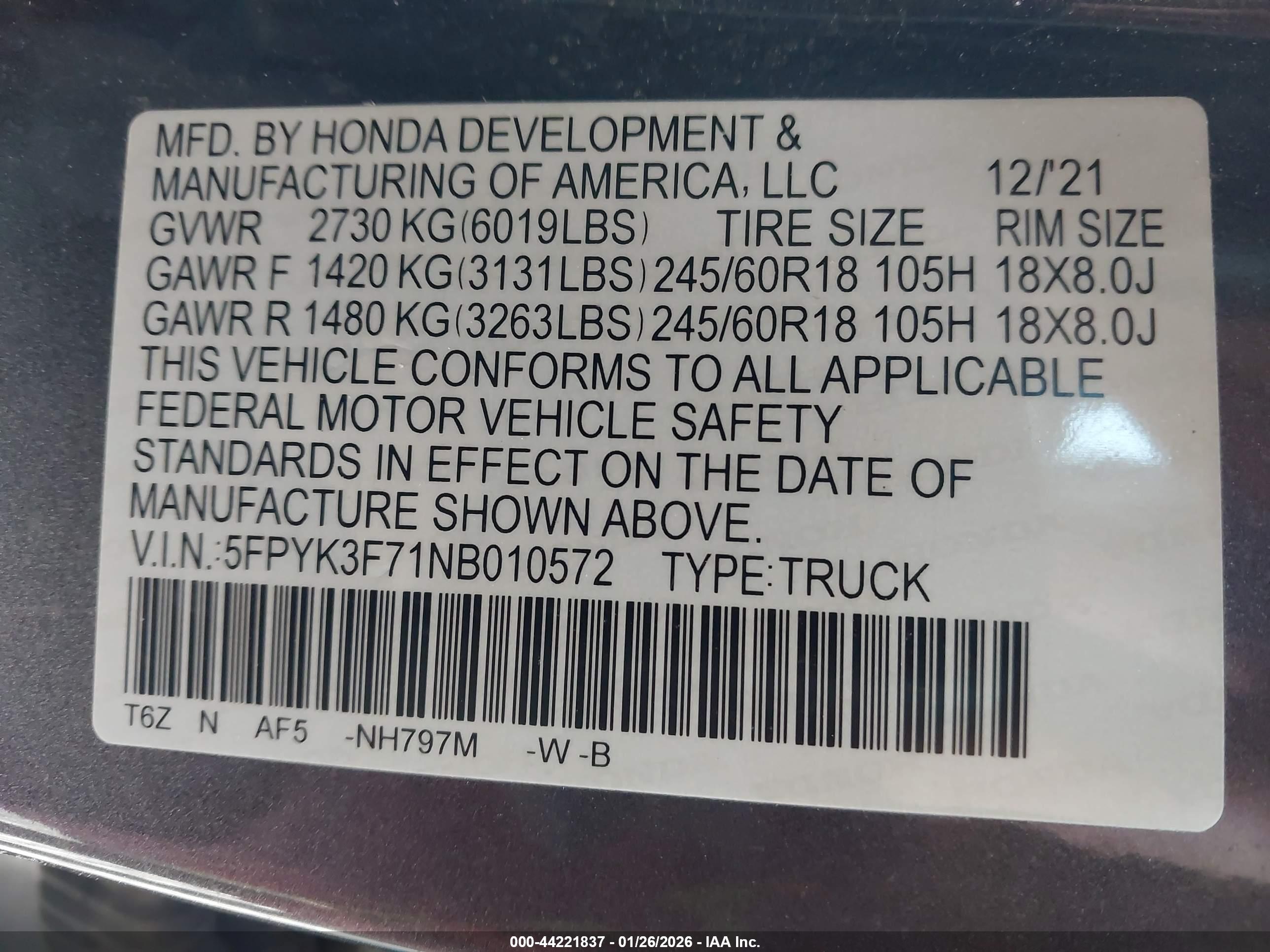 HONDA RIDGELINE image 9