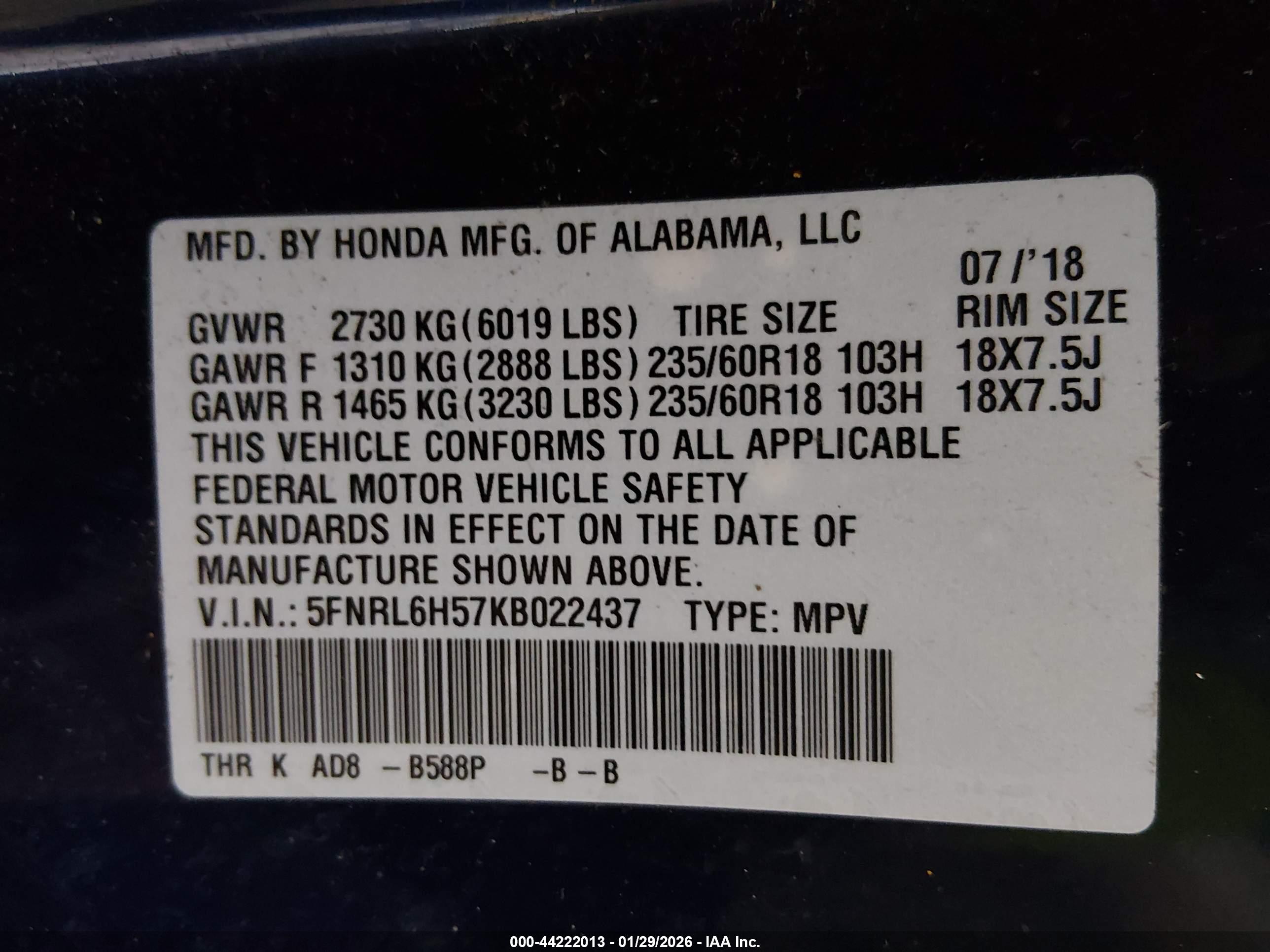 HONDA ODYSSEY image 9