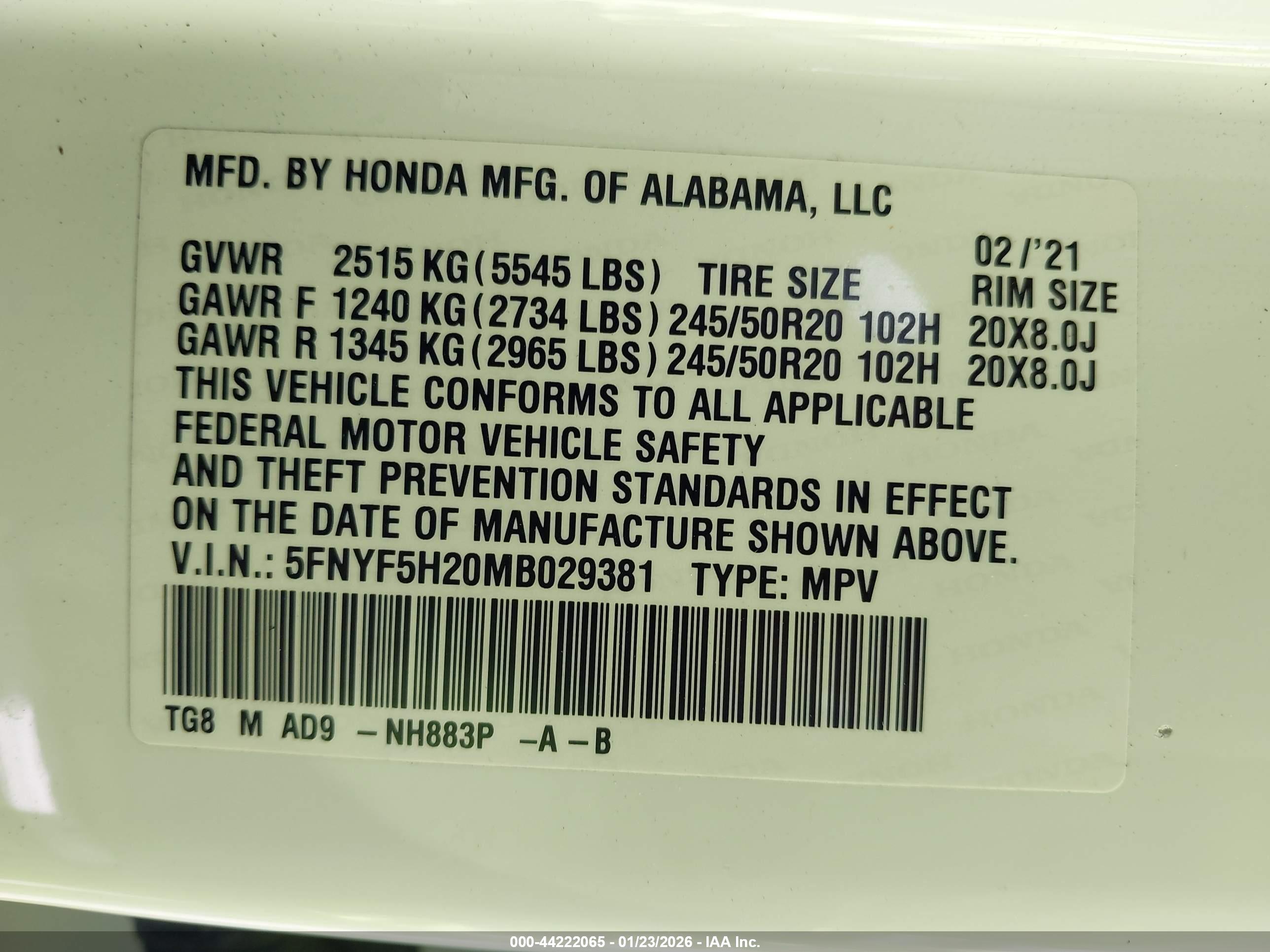 HONDA PILOT image 9