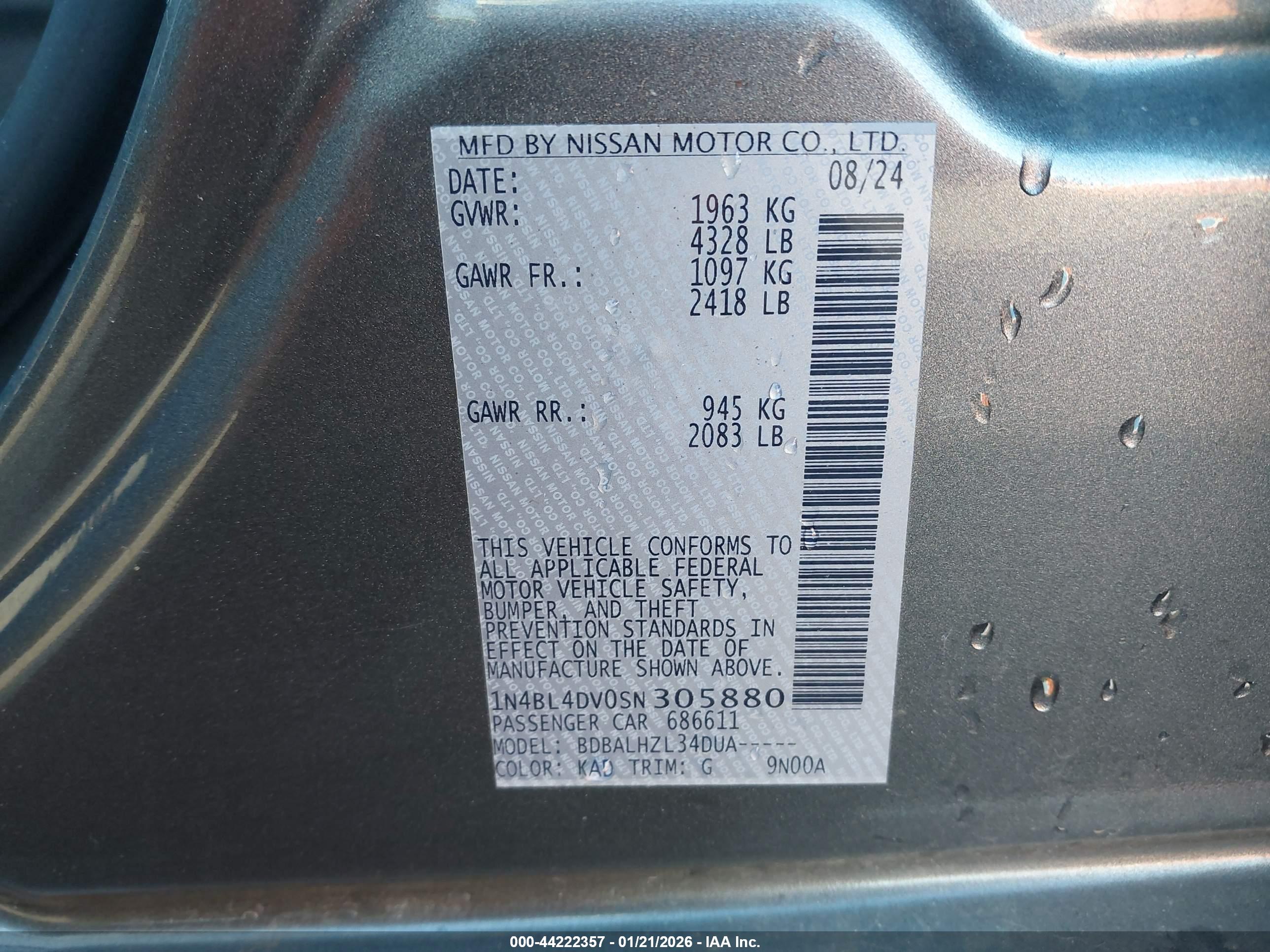 NISSAN ALTIMA image 9