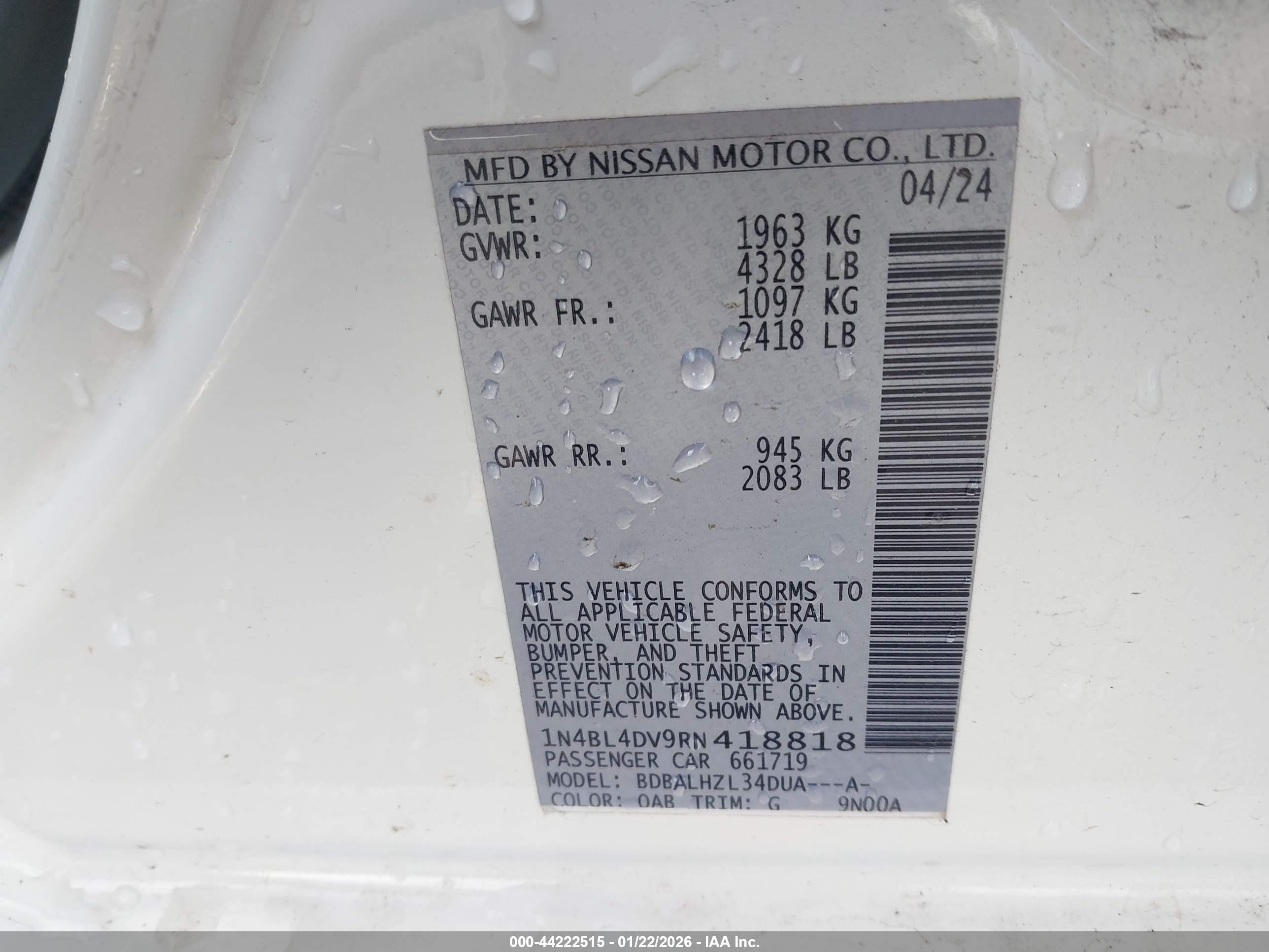 NISSAN ALTIMA image 9