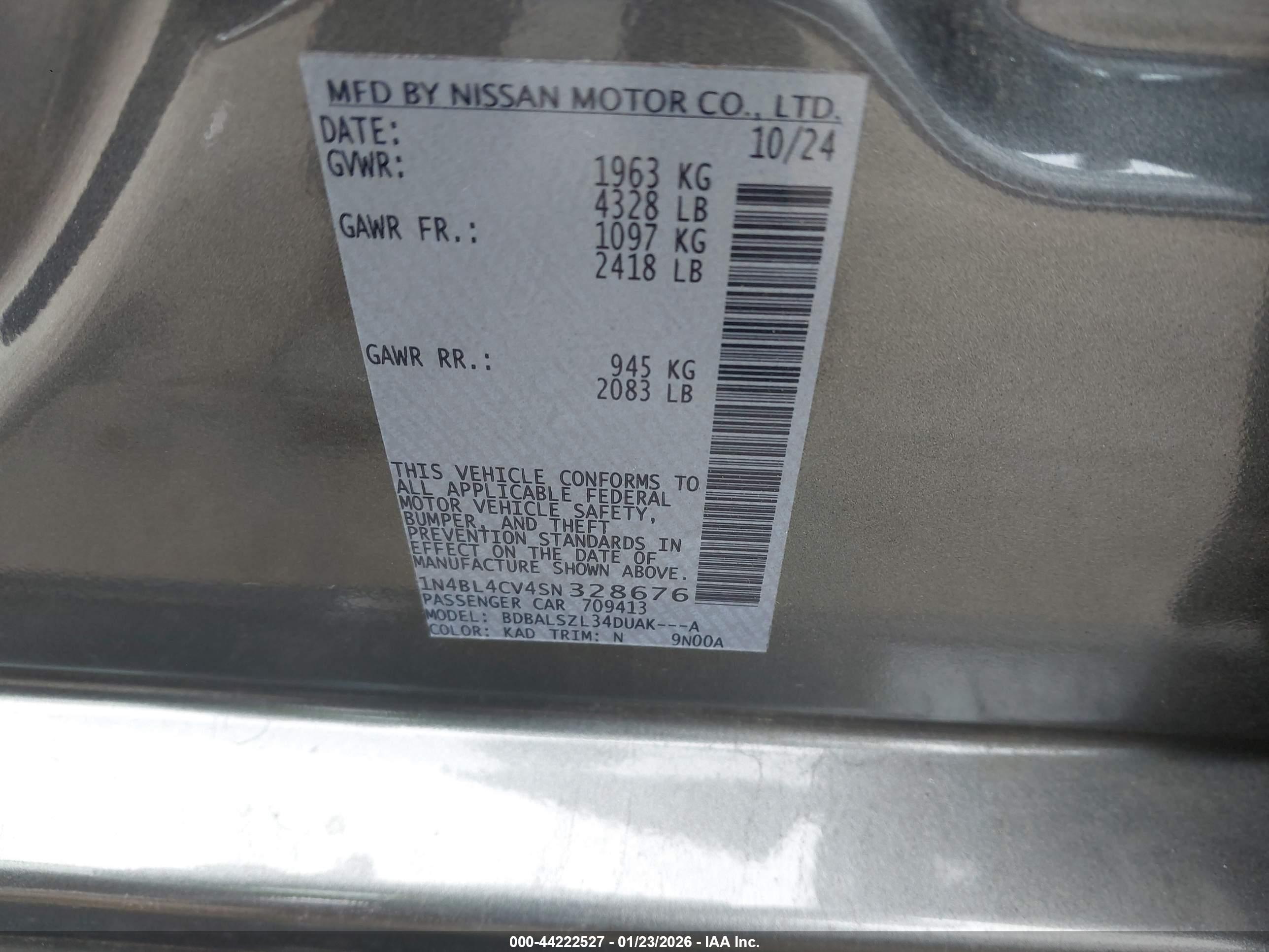 NISSAN ALTIMA image 9