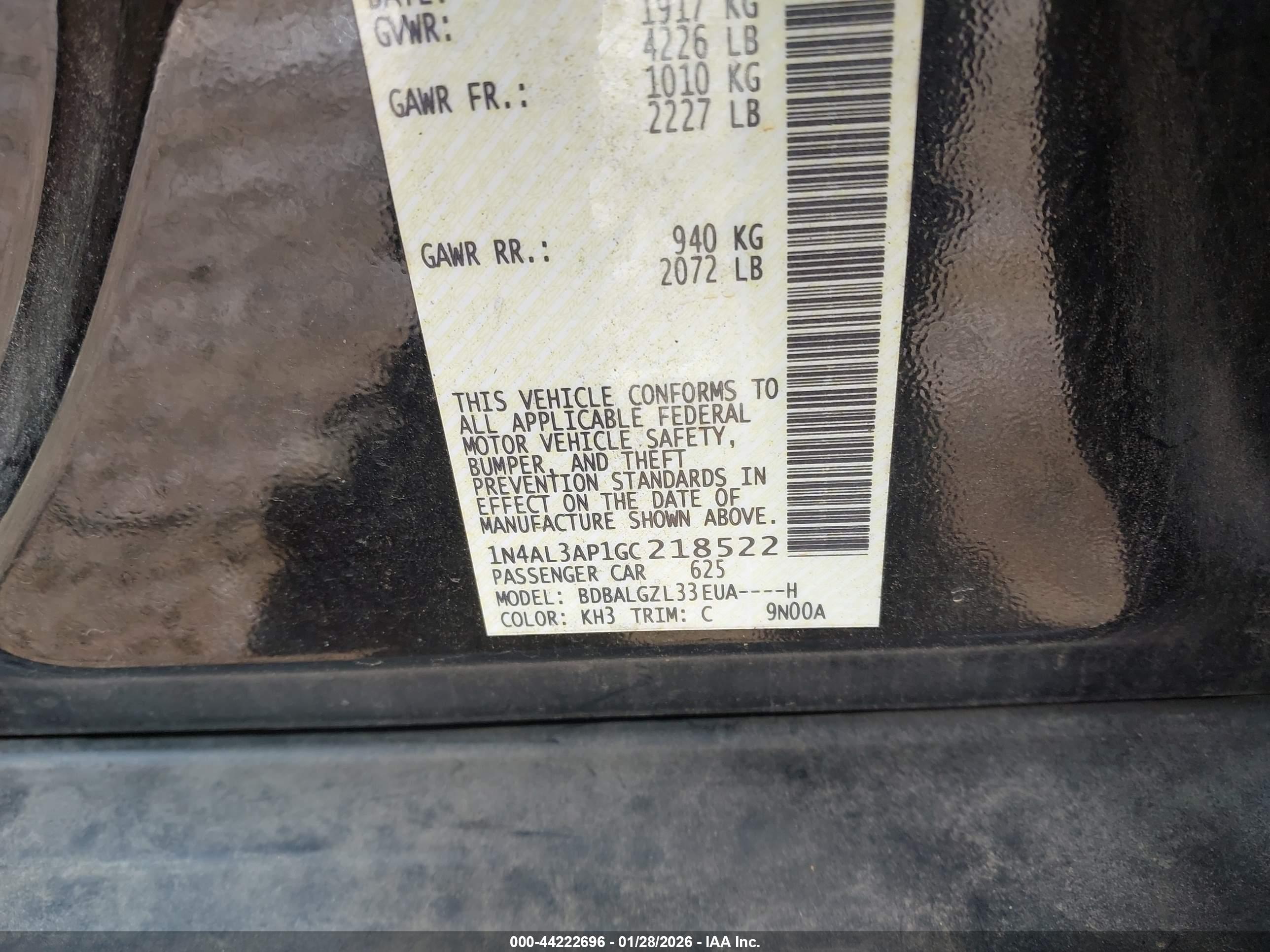 NISSAN ALTIMA image 9