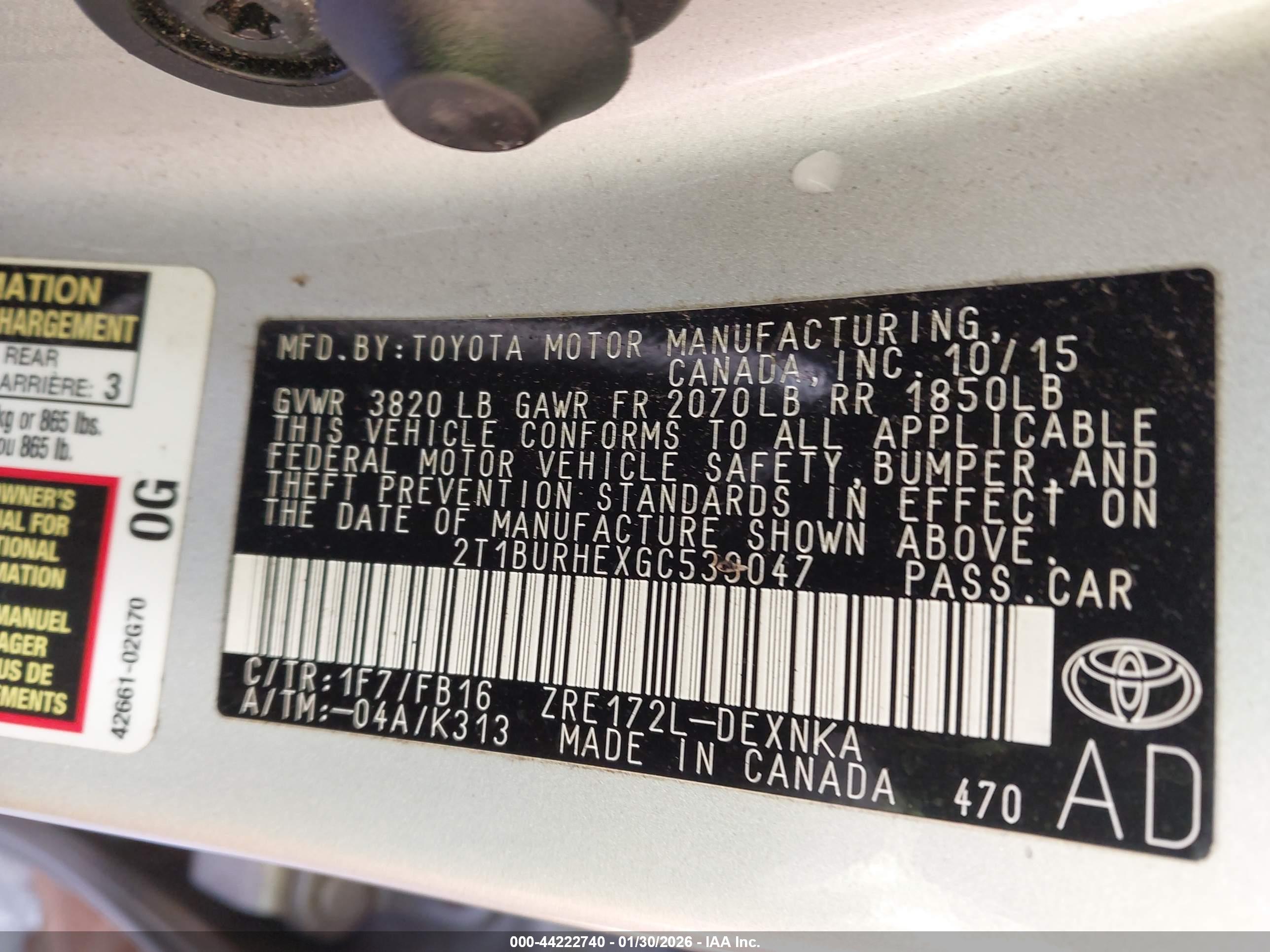 TOYOTA COROLLA image 9