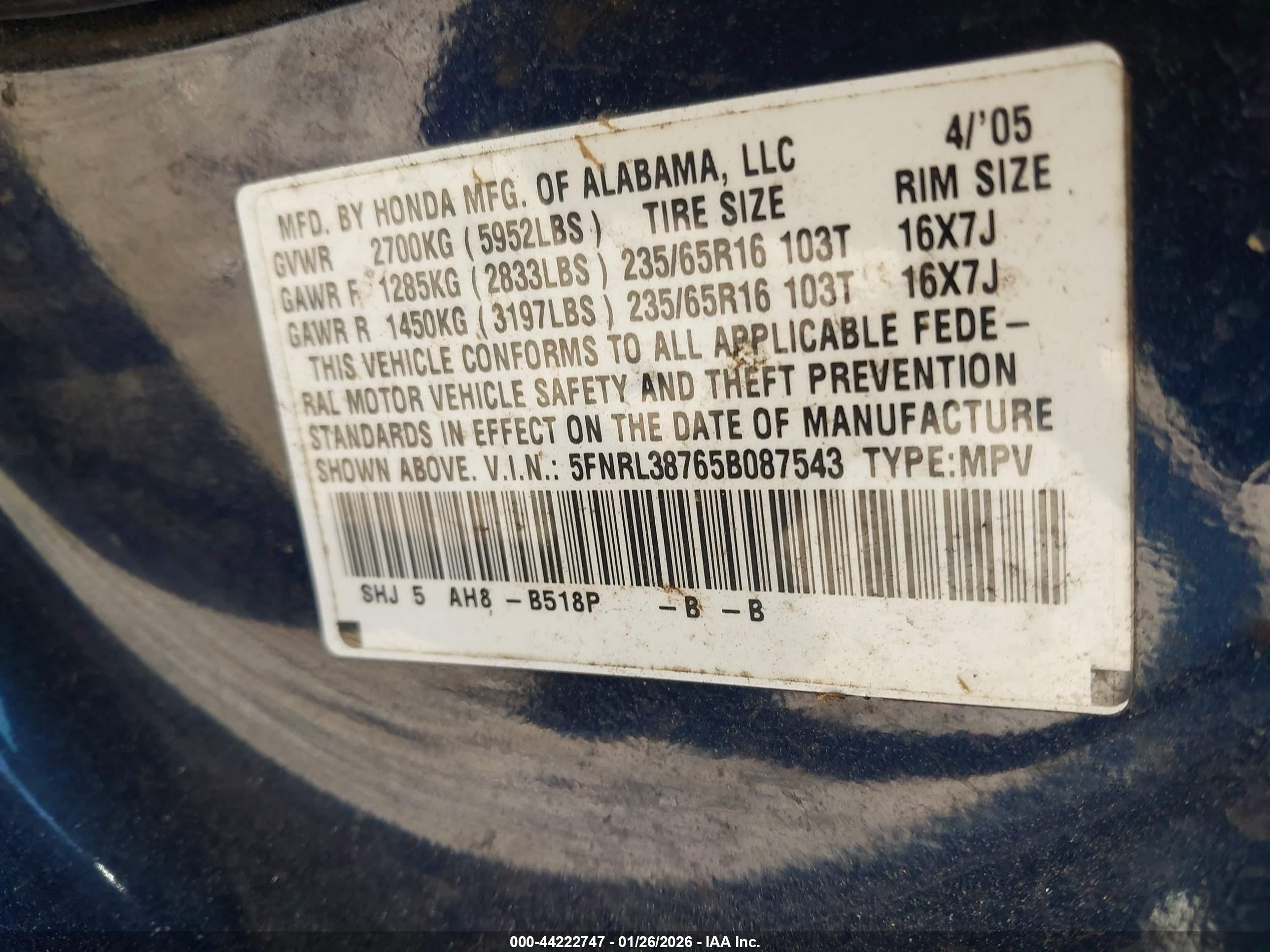 HONDA ODYSSEY image 9