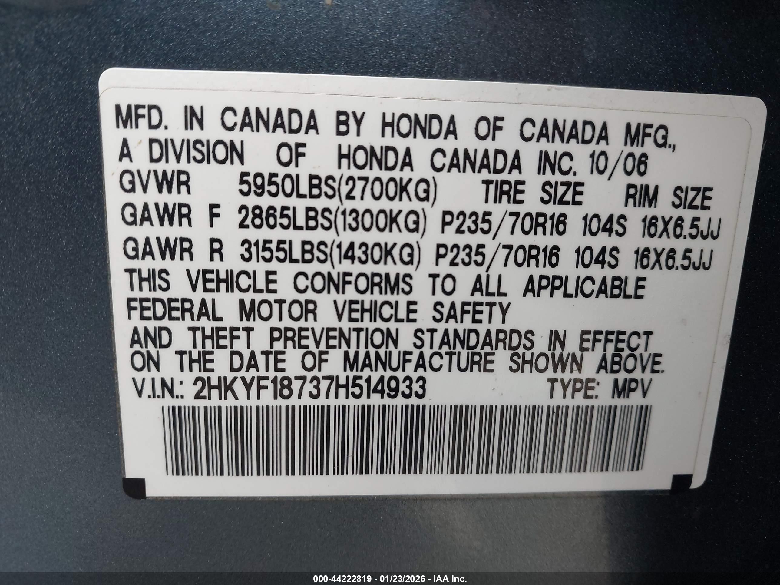 HONDA PILOT image 9