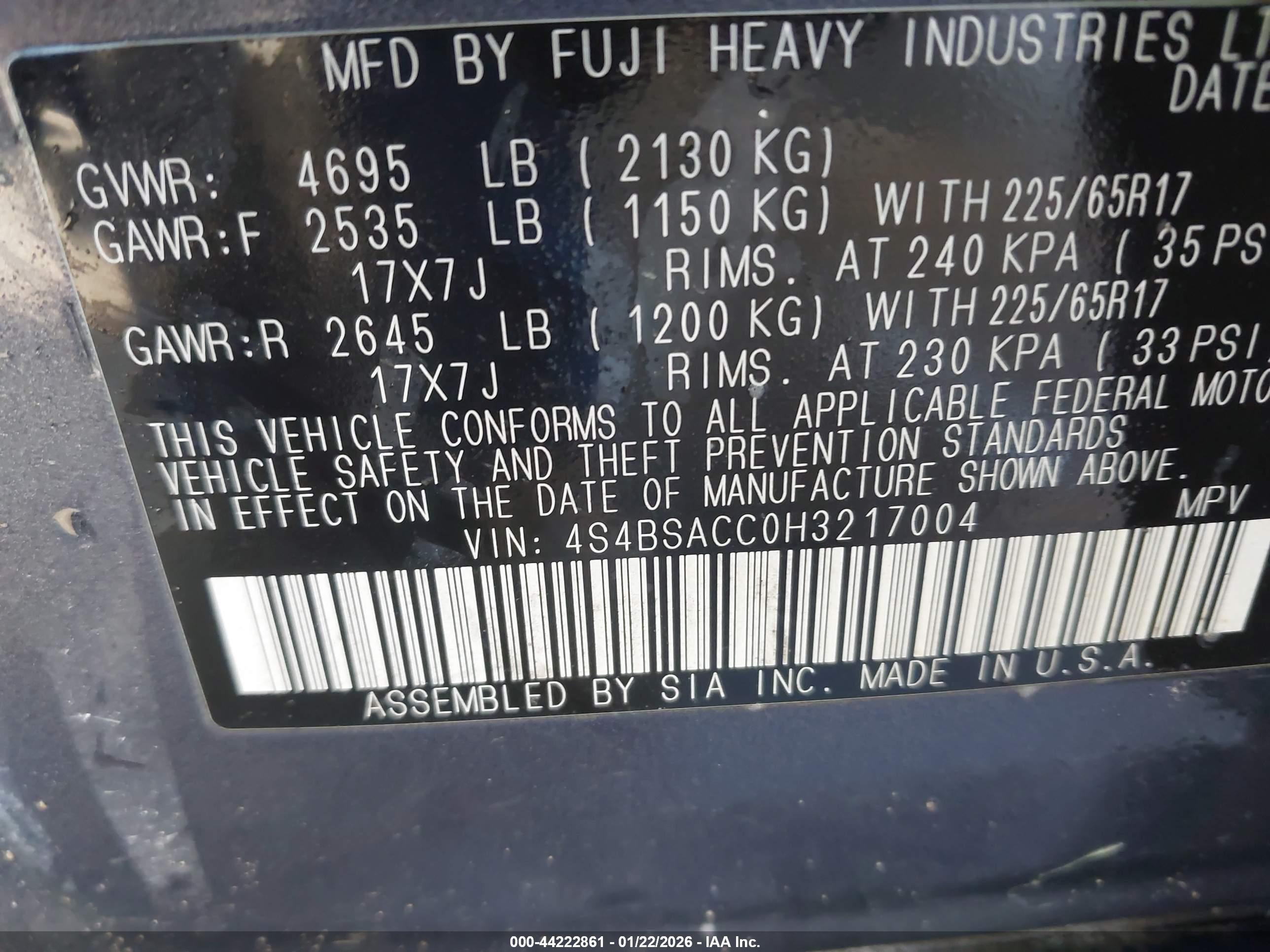 SUBARU OUTBACK image 9