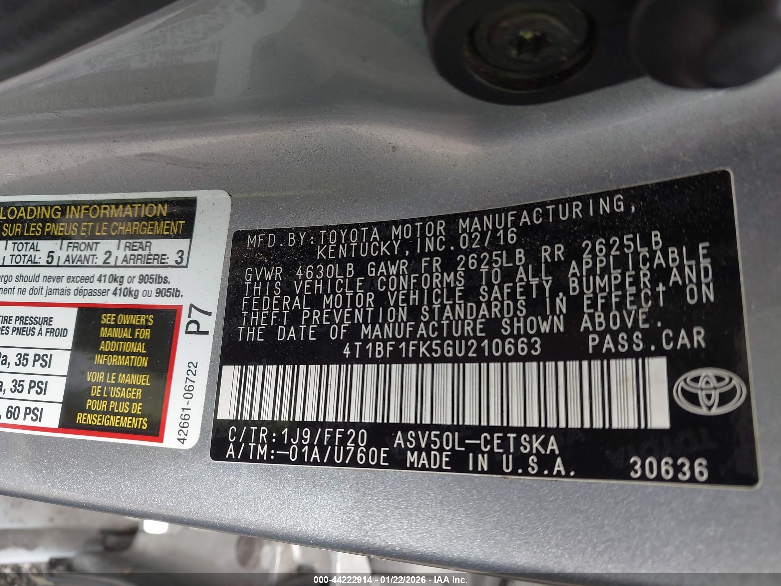 TOYOTA CAMRY image 9