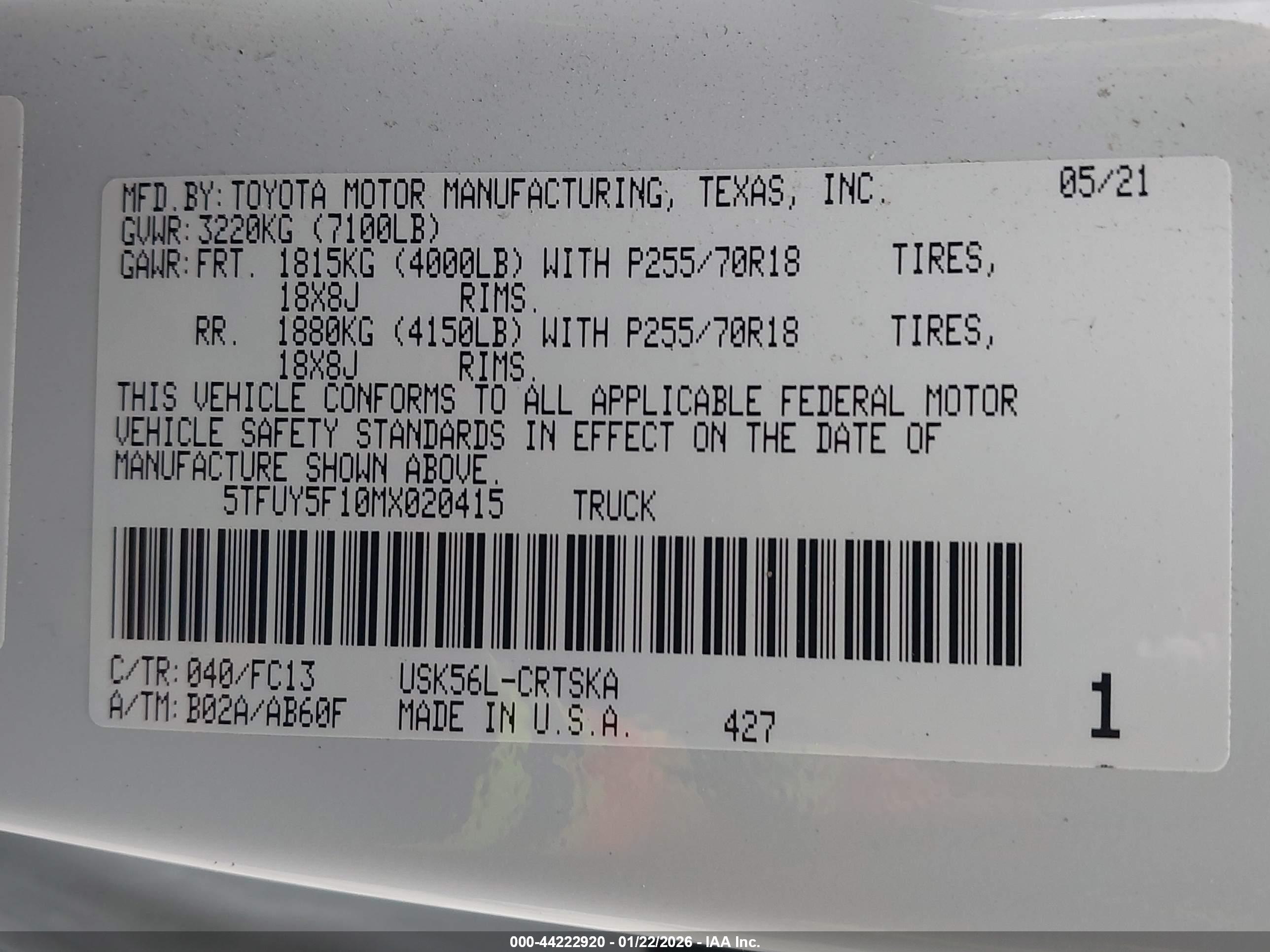 TOYOTA TUNDRA image 9