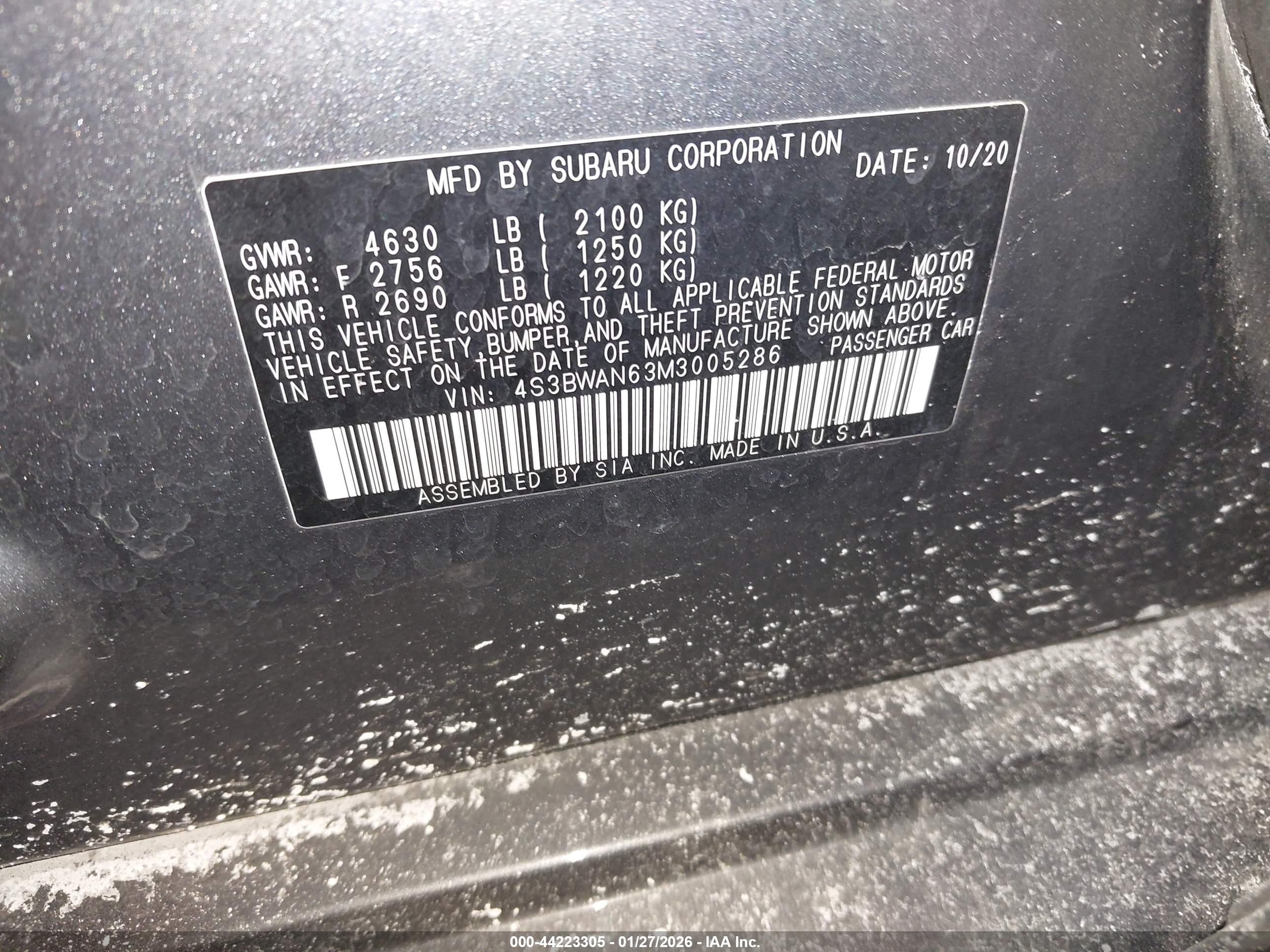 SUBARU LEGACY image 9