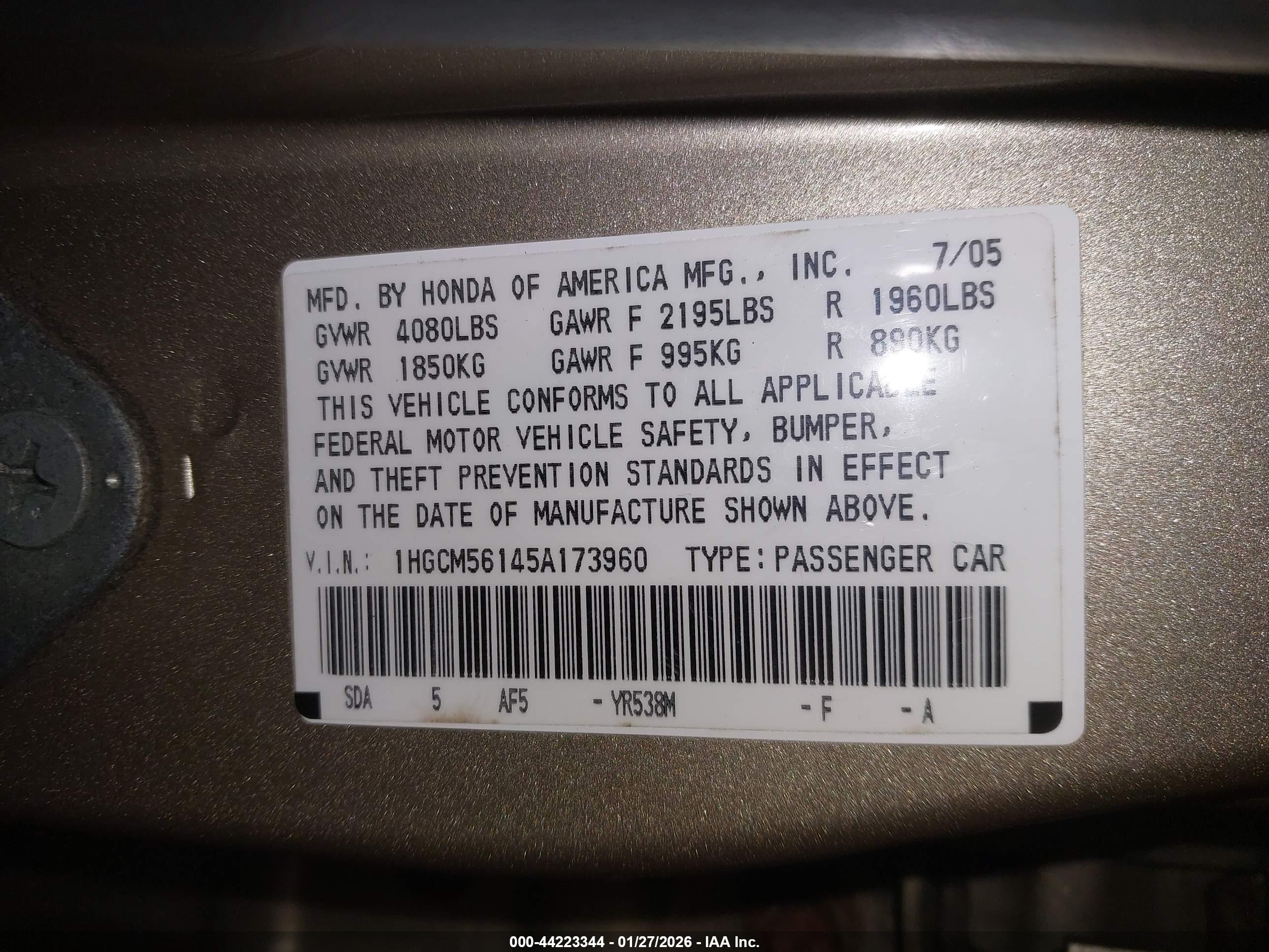 HONDA ACCORD image 9