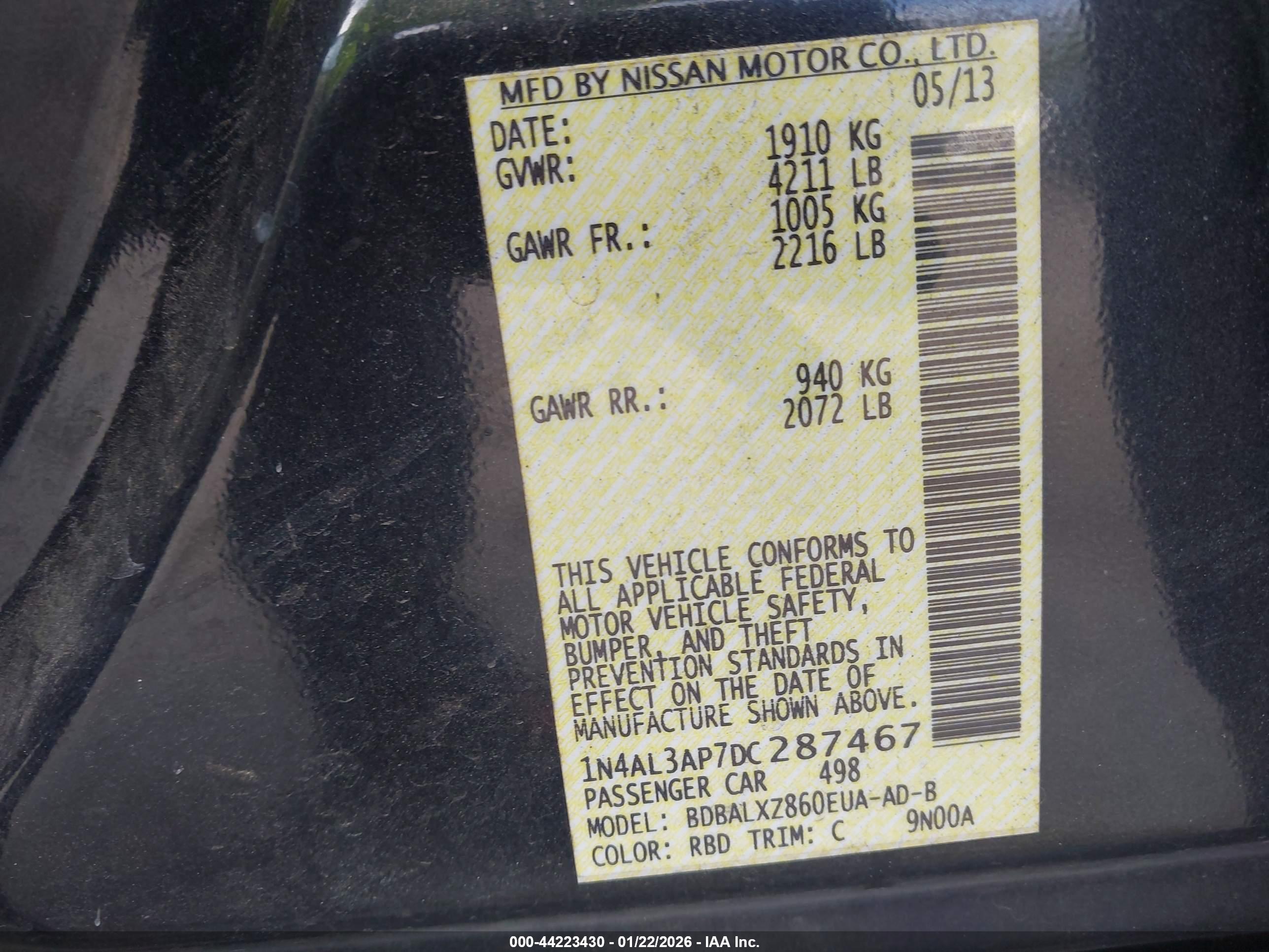 NISSAN ALTIMA image 9