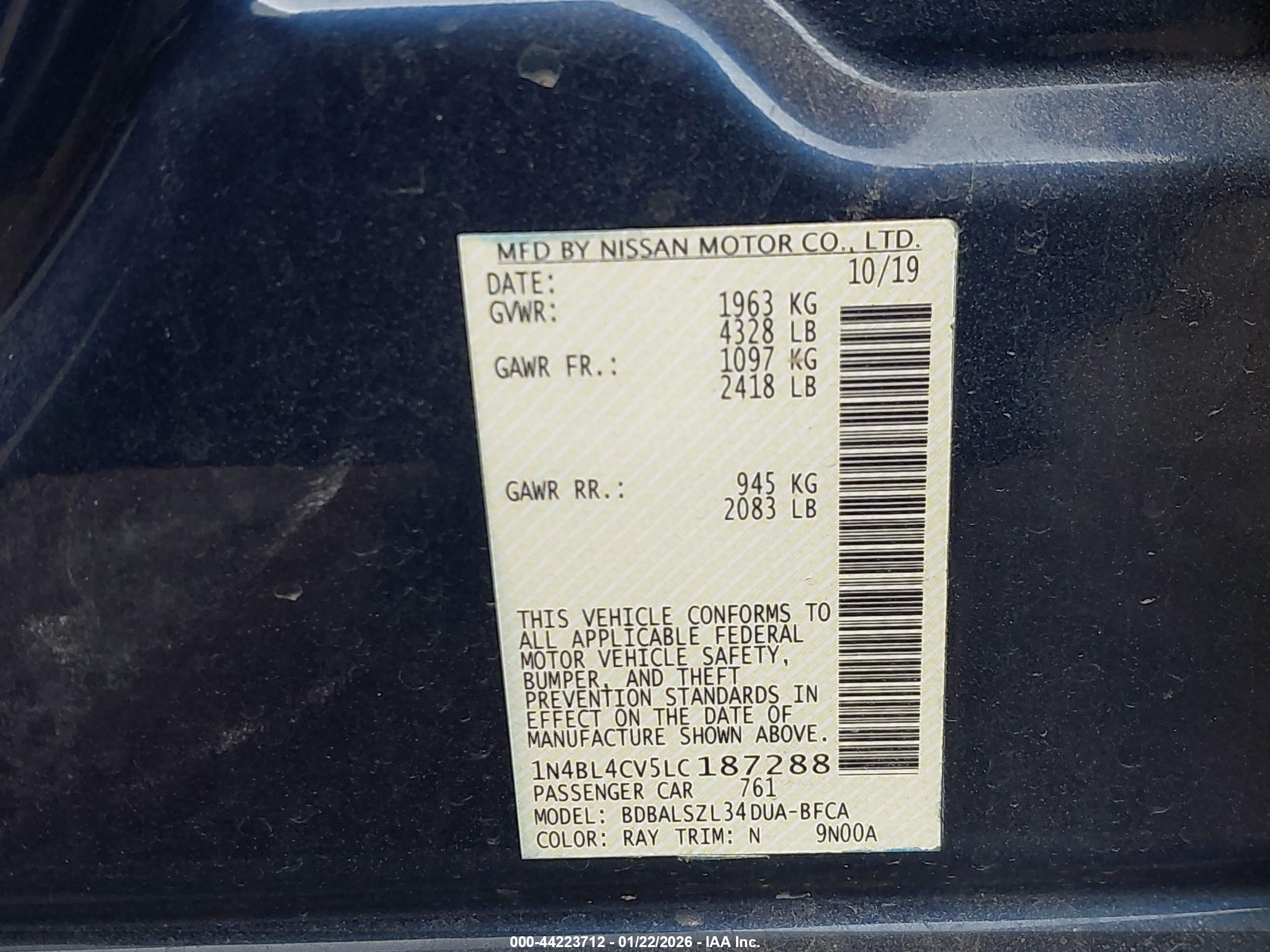 NISSAN ALTIMA image 9