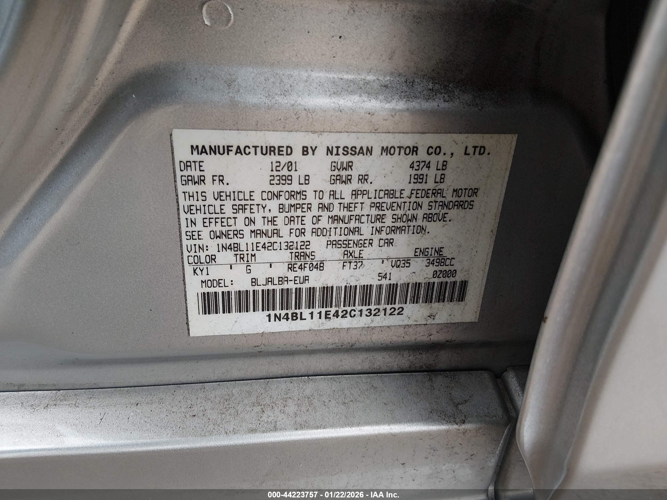 NISSAN ALTIMA image 9