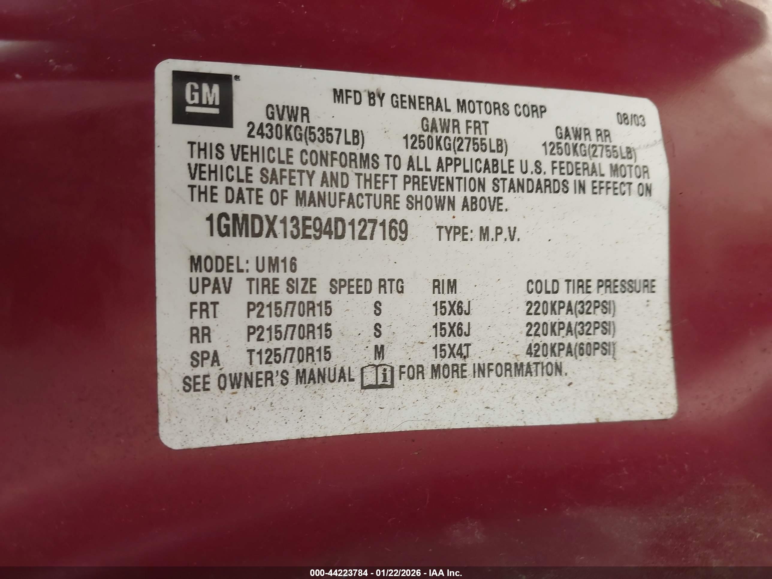 PONTIAC MONTANA image 9