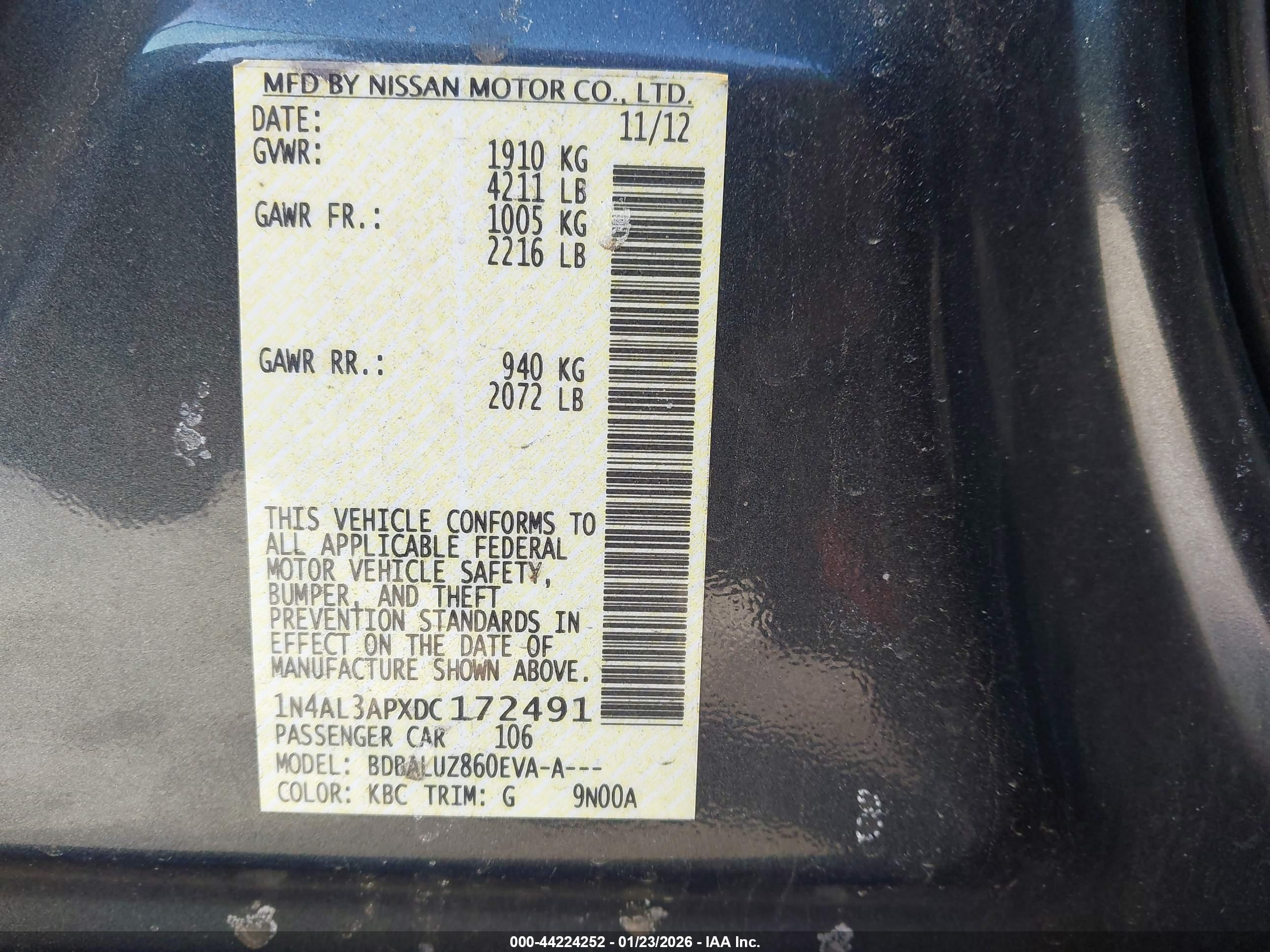 NISSAN ALTIMA image 9
