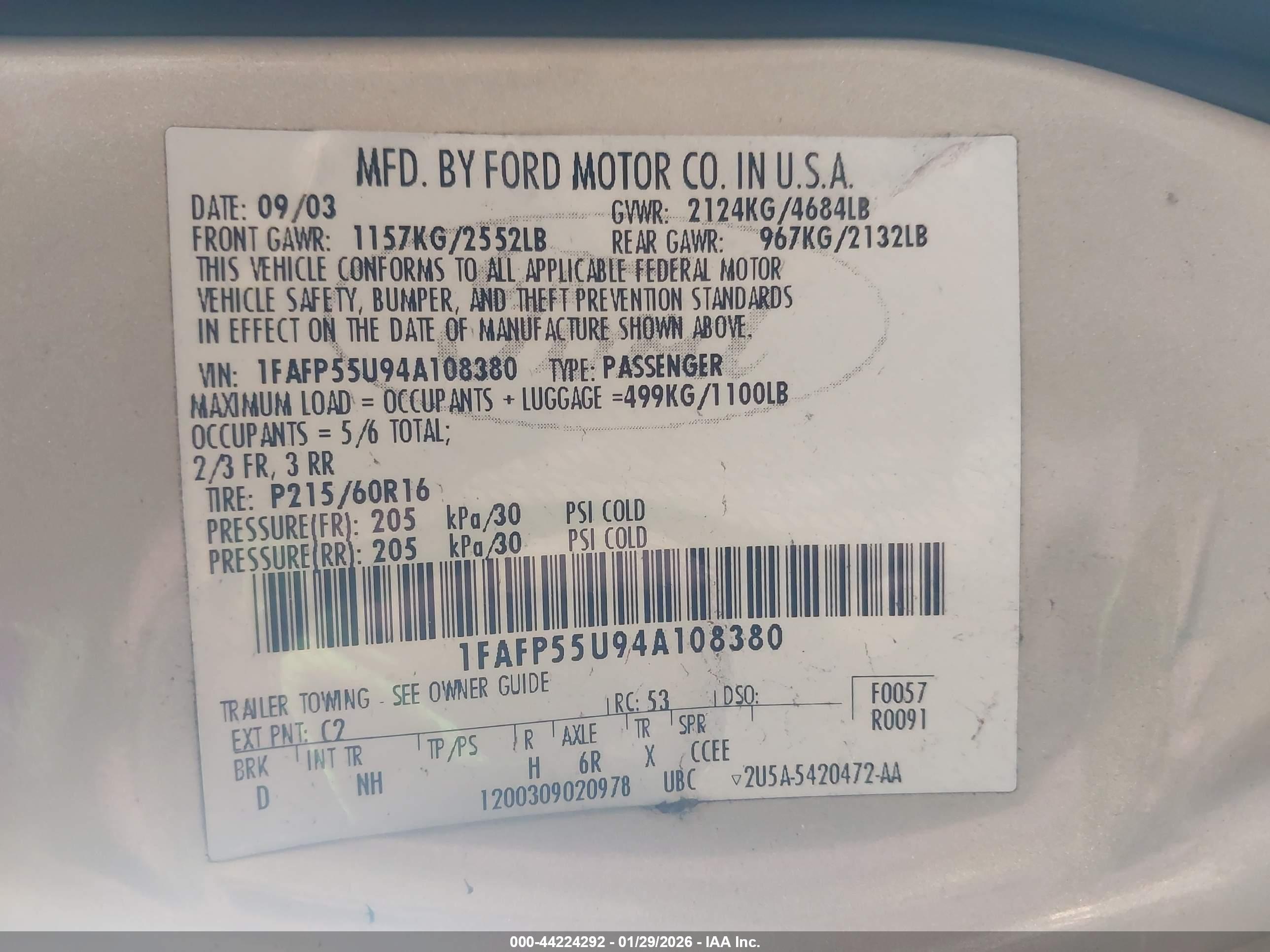FORD TAURUS image 9